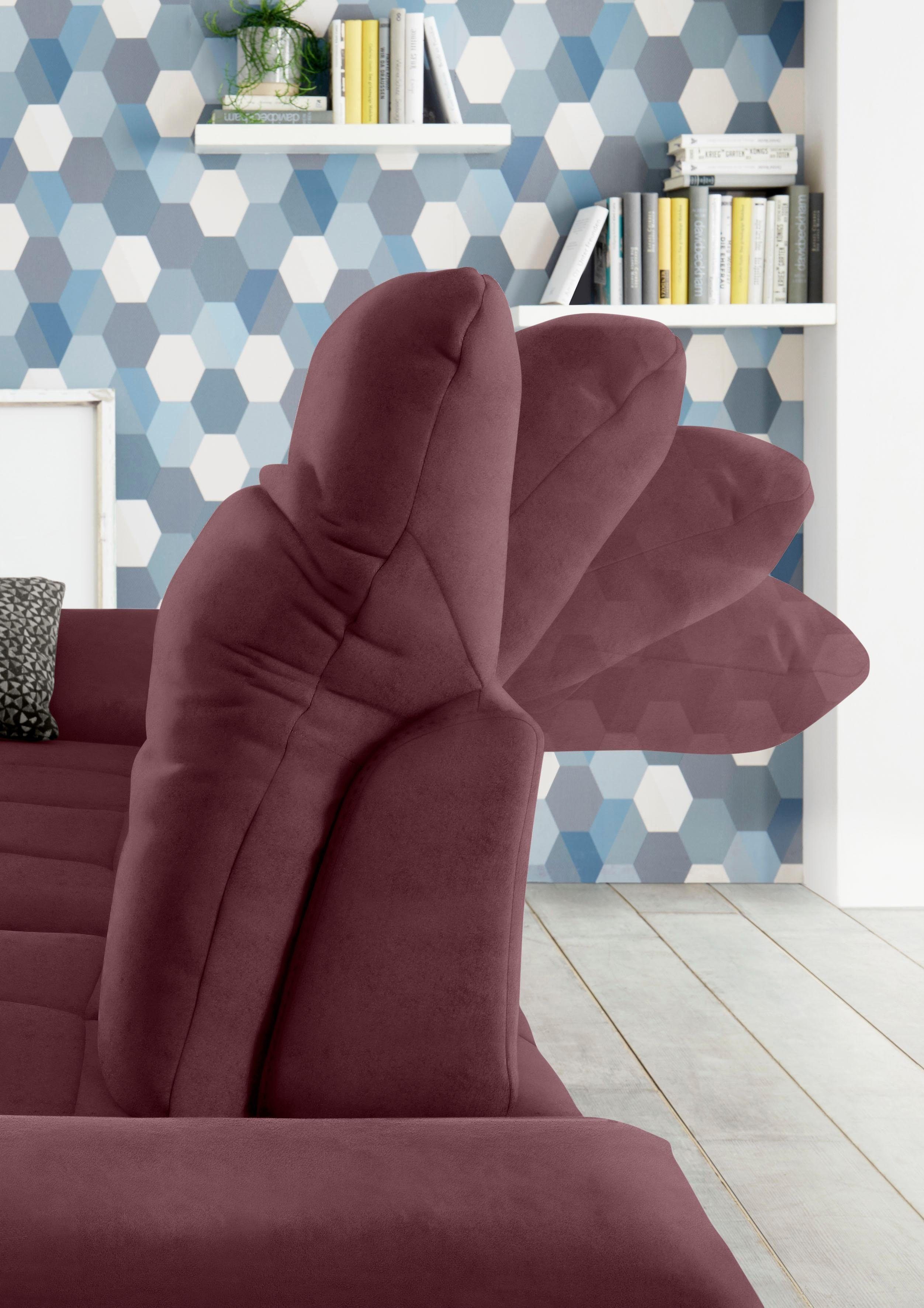 set one by Musterring Hoekbank SO 4100 met comfortabele pocketvering en hoofdeindeverstelling,