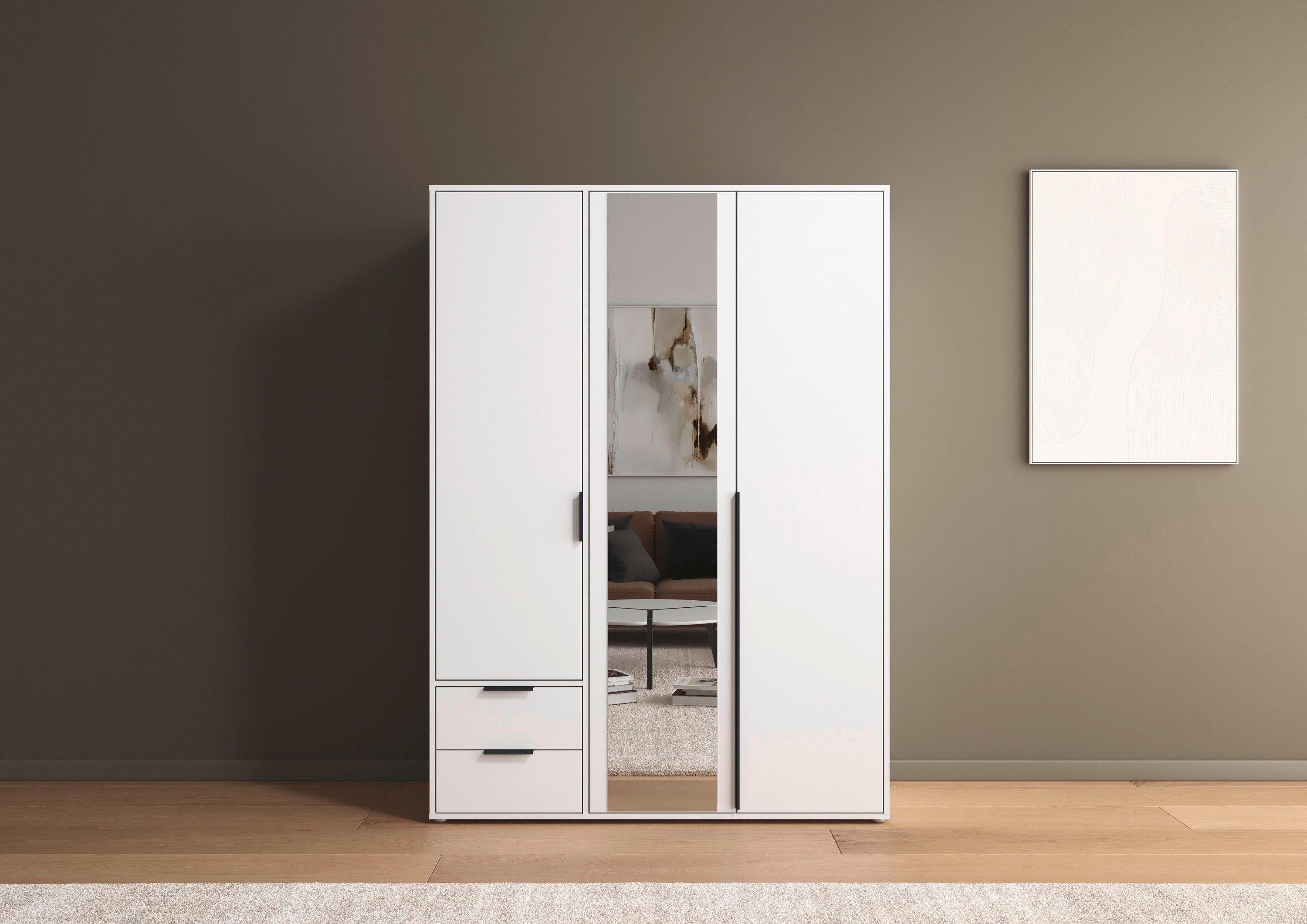 rauch Draaideurkast Kledingkast Kast Garderobe Wasmand NAGATA met Spiegel und schubladen sowie stangengriffen topseller made in germany
