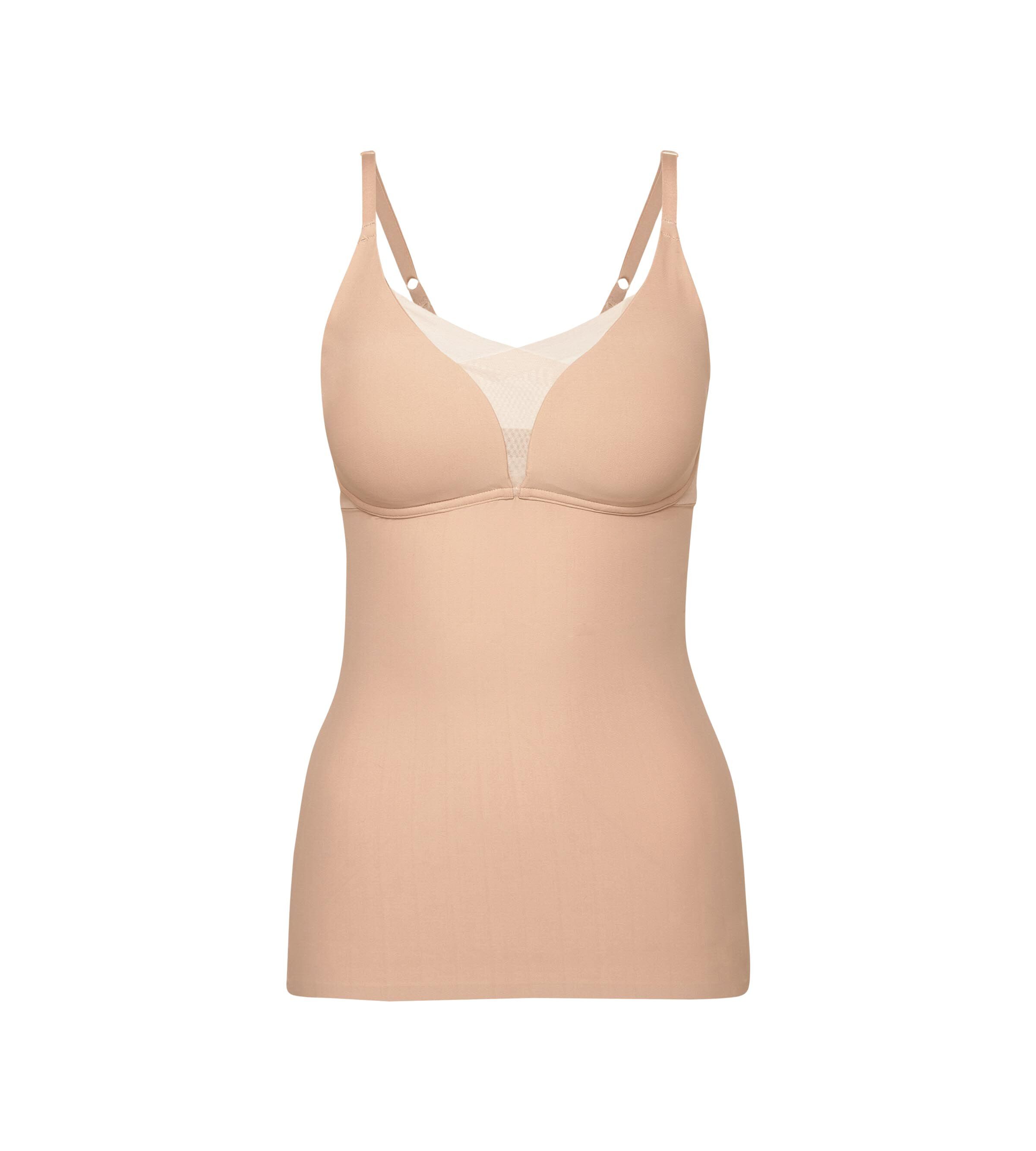 Triumph Bh-hemd Shape Smart Bra-Shirt gladmakend, zonder beugel, diepe v-hals met mesh-details