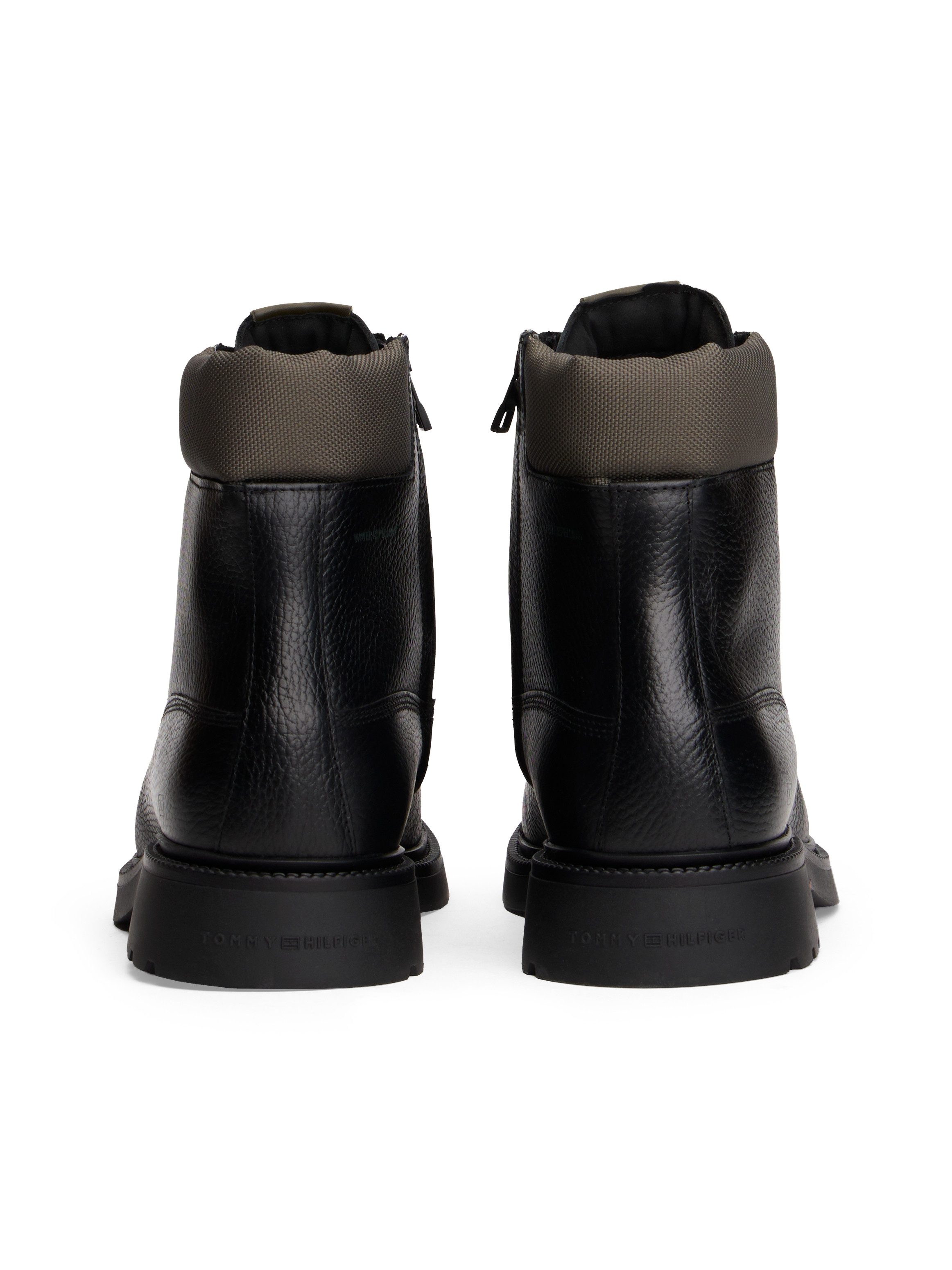 Tommy Hilfiger Veterschoenen HILFIGER COMFORT LWT WRM MX BOOT herfstboots, veterenkellaars met logo-patch op de schoentong