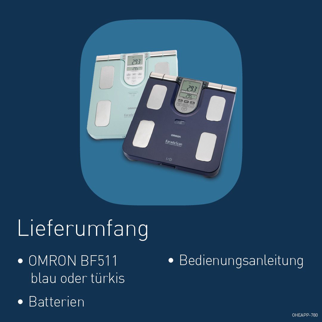 Omron Lichaamsanalyse weegschaal HBF-511B-E Meting van het hele lichaam met klinische nauwkeurigheid