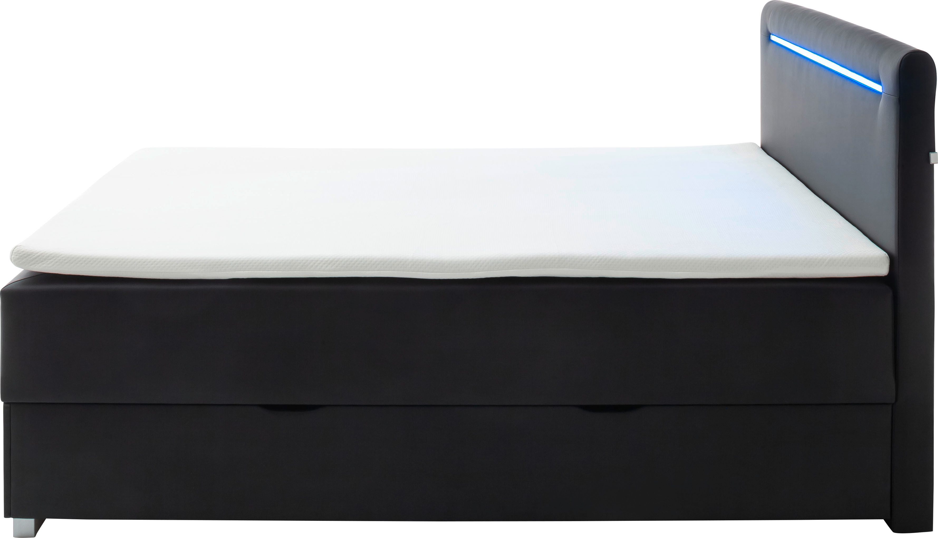 meise.möbel Boxspring Las Vegas 2 inclusief ledverlichting in het hoofdbord, met bedkist en topmatras