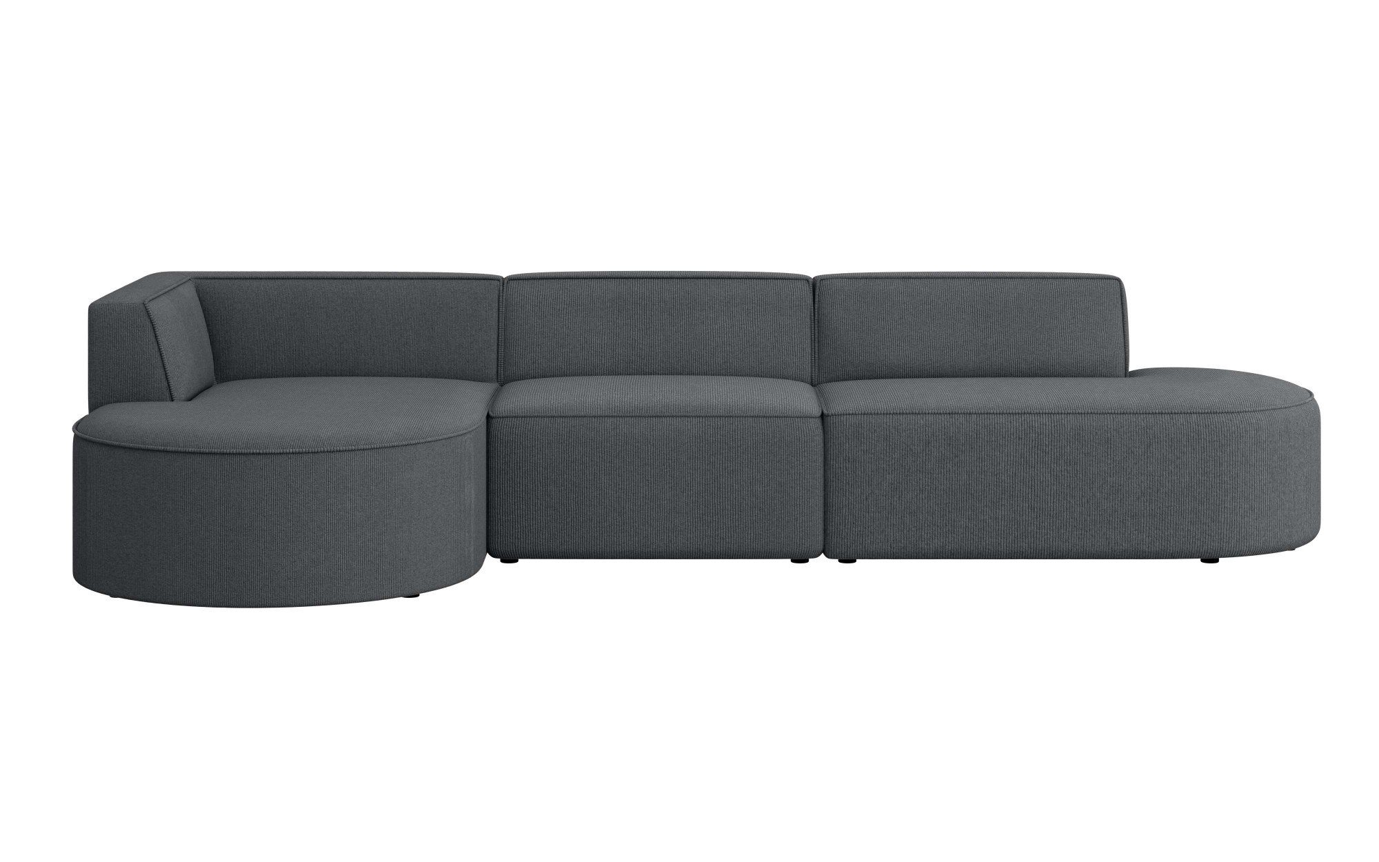 andas Hoekbank EIVIND designerbank met ottomane rechts/links, B/D/H: 343/159/72 cm