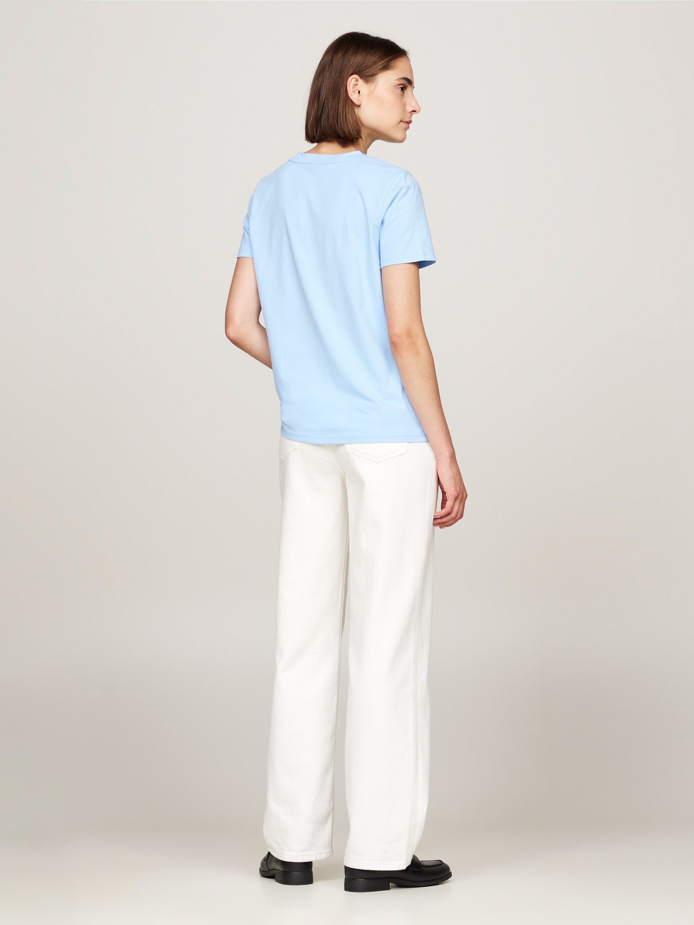 Tommy Hilfiger Shirt met ronde hals 1985 REG MINI CORP LOGO C-NK SS met logo en borduursel