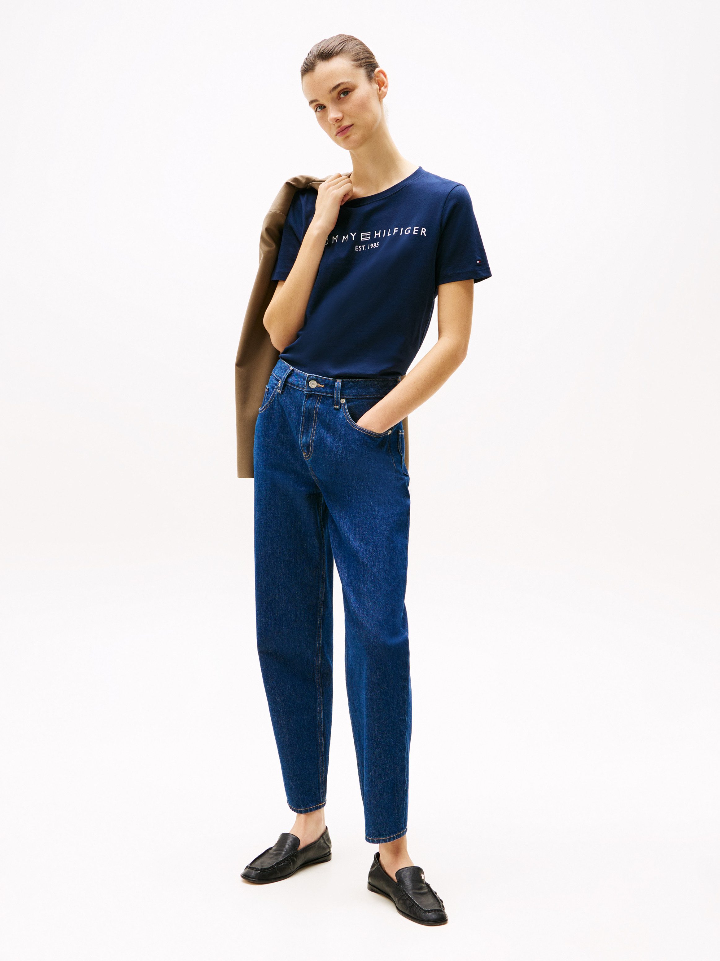 Tommy Hilfiger T-shirt REG CORP LOGO C-NK SS met een logo-opschrift