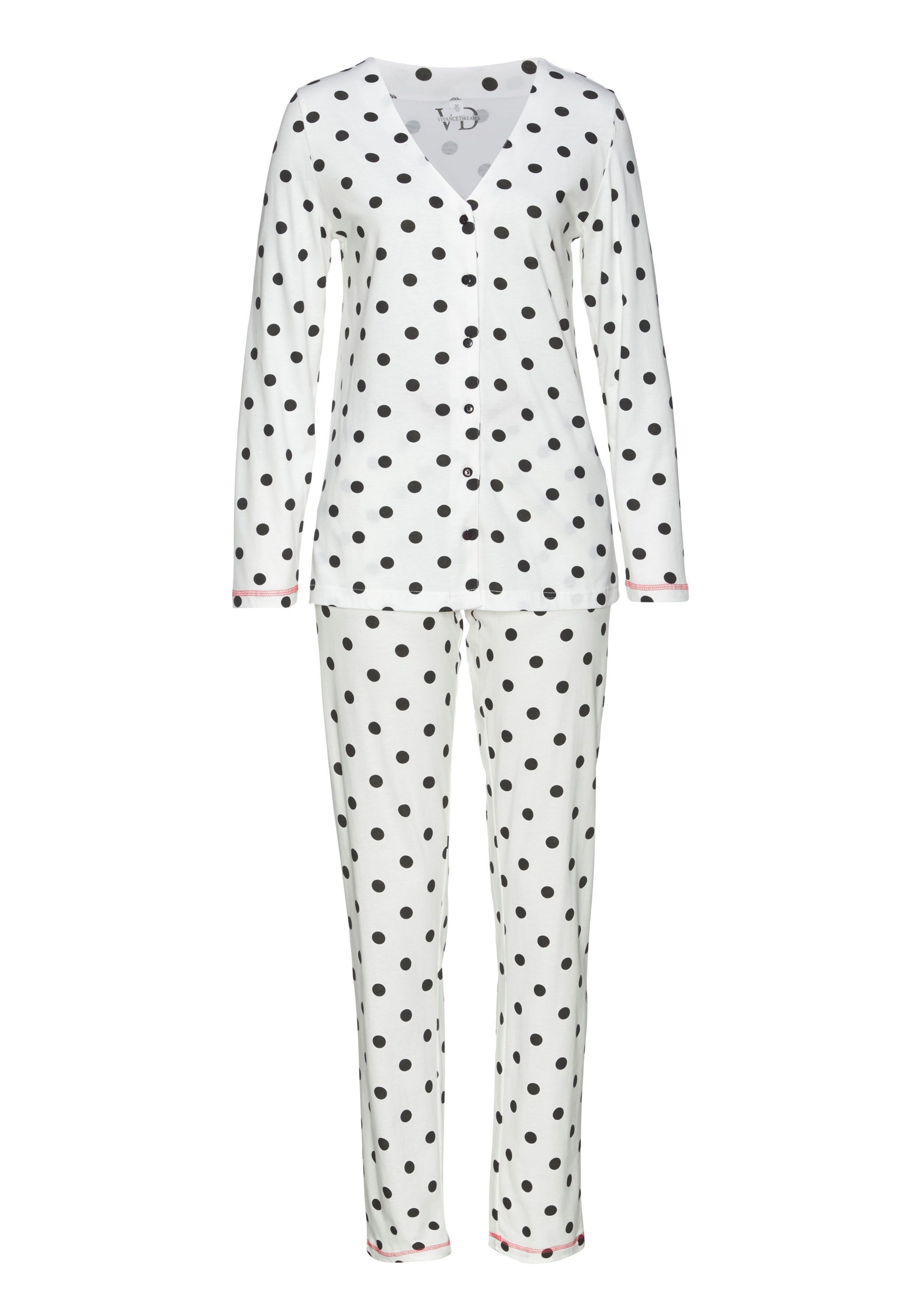 Vivance Dreams Pyjama met grote punten en sterretjes (4-delig, Set van 2)
