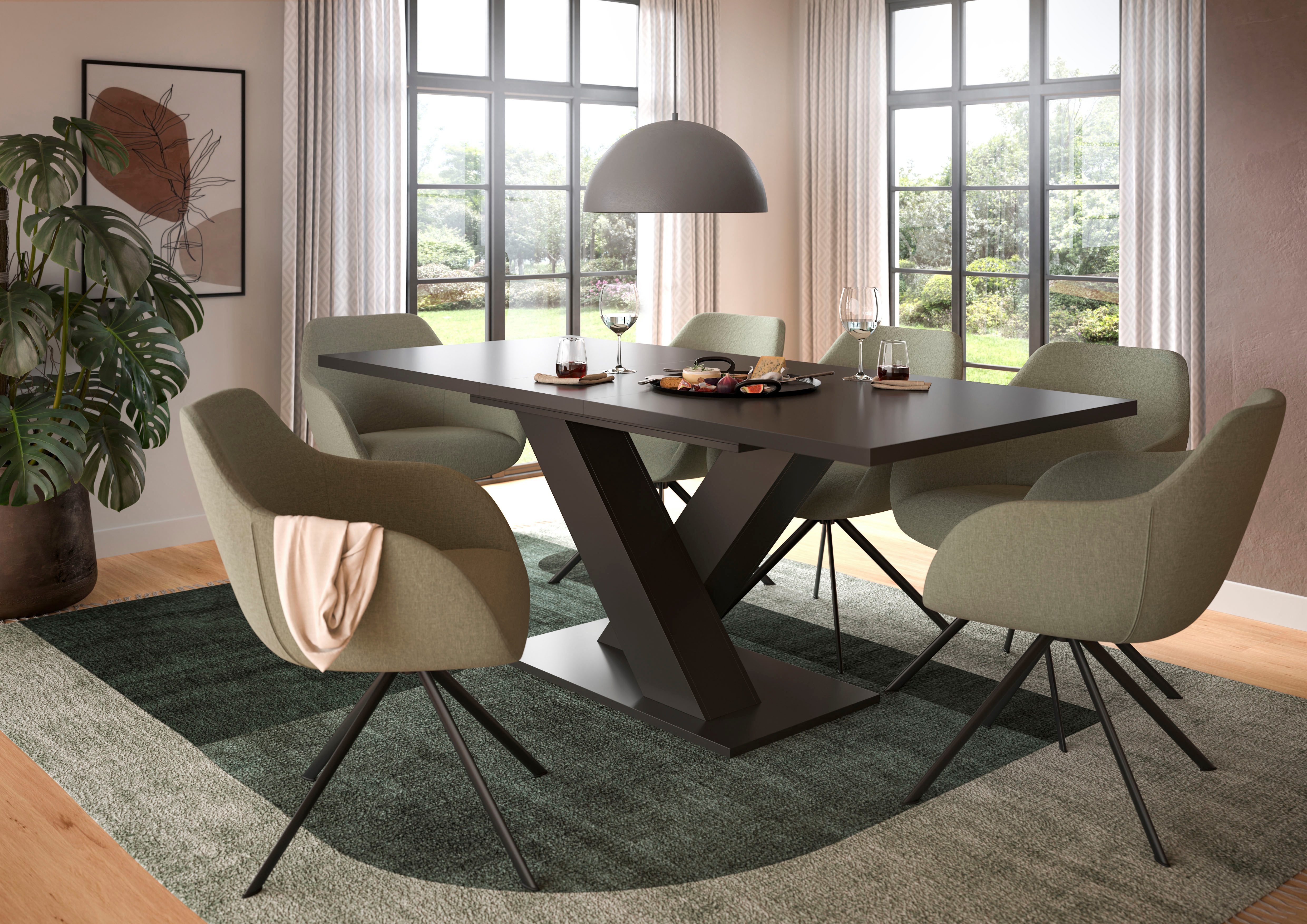 INOSIGN Eettafel Motus, uitschuifbaar 150 - 190 cm, inclusief 40 cm inlegplaat