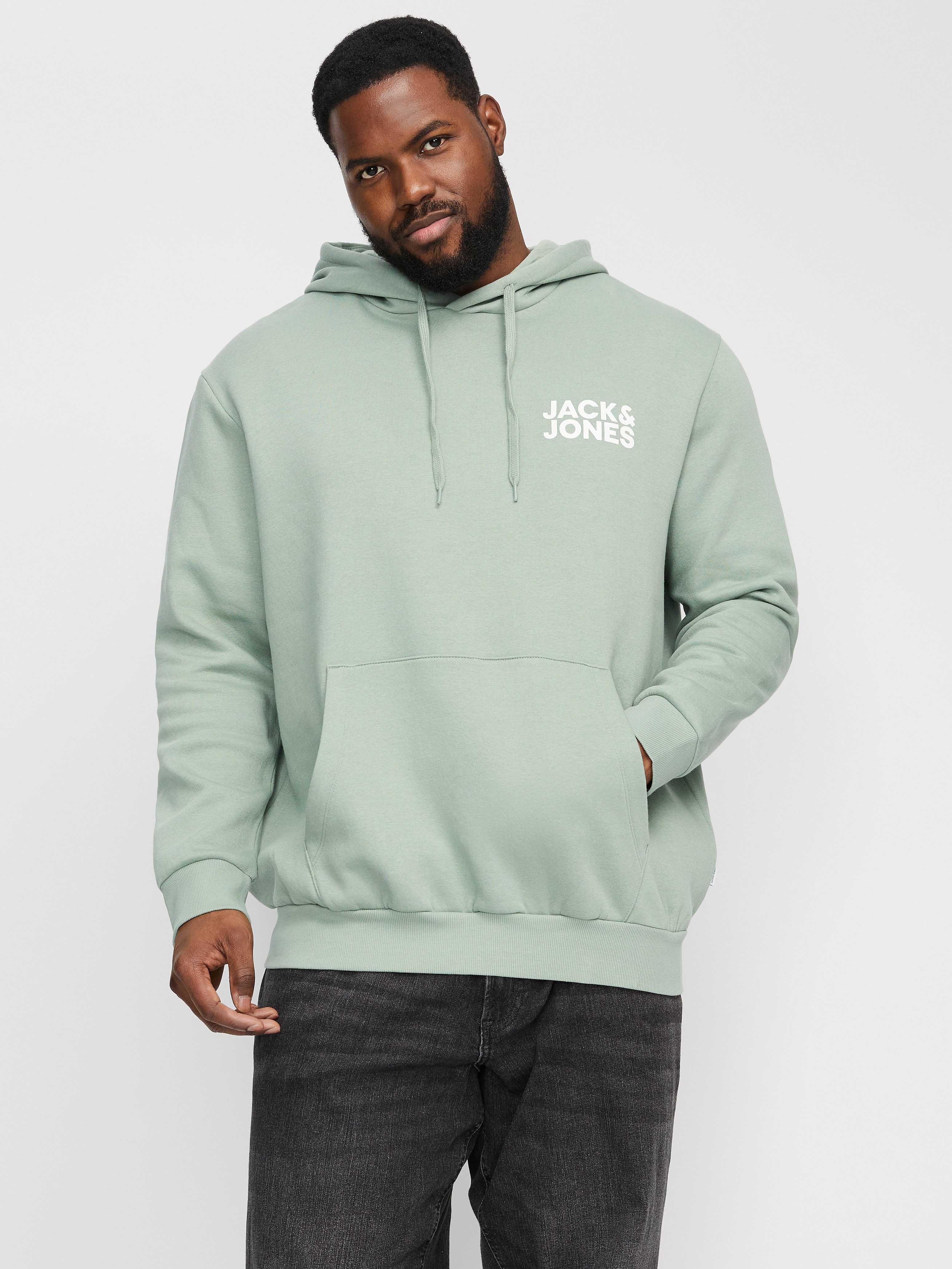 Jack & Jones PlusSize Hoodie JJECORP LOGO SWEAT HOOD NOOS PLS heren hoodies maat 6XL groen