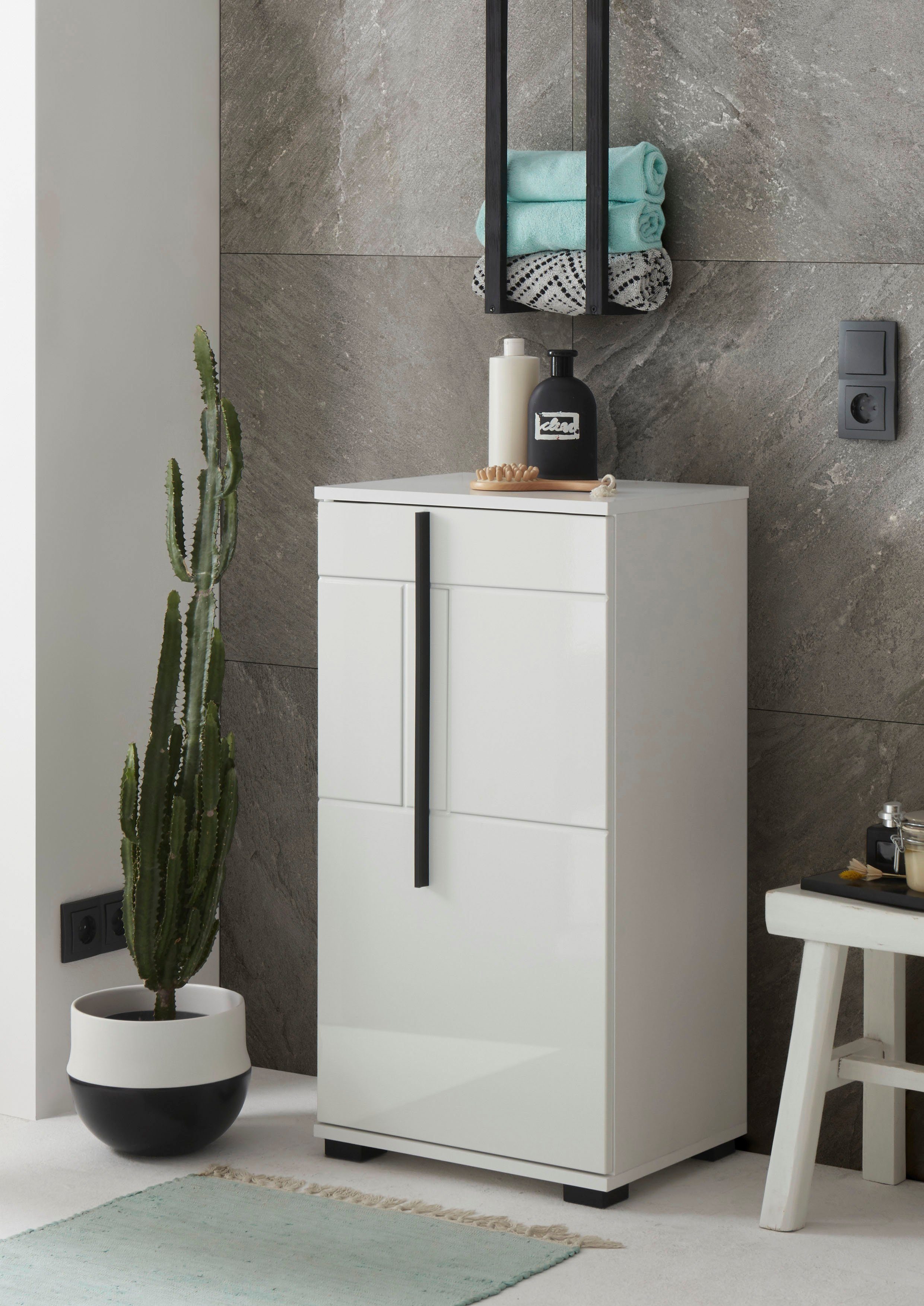 INOSIGN Onderkast Cantara, badkamerkast in hoogglans wit, kast in modern ontwerp
