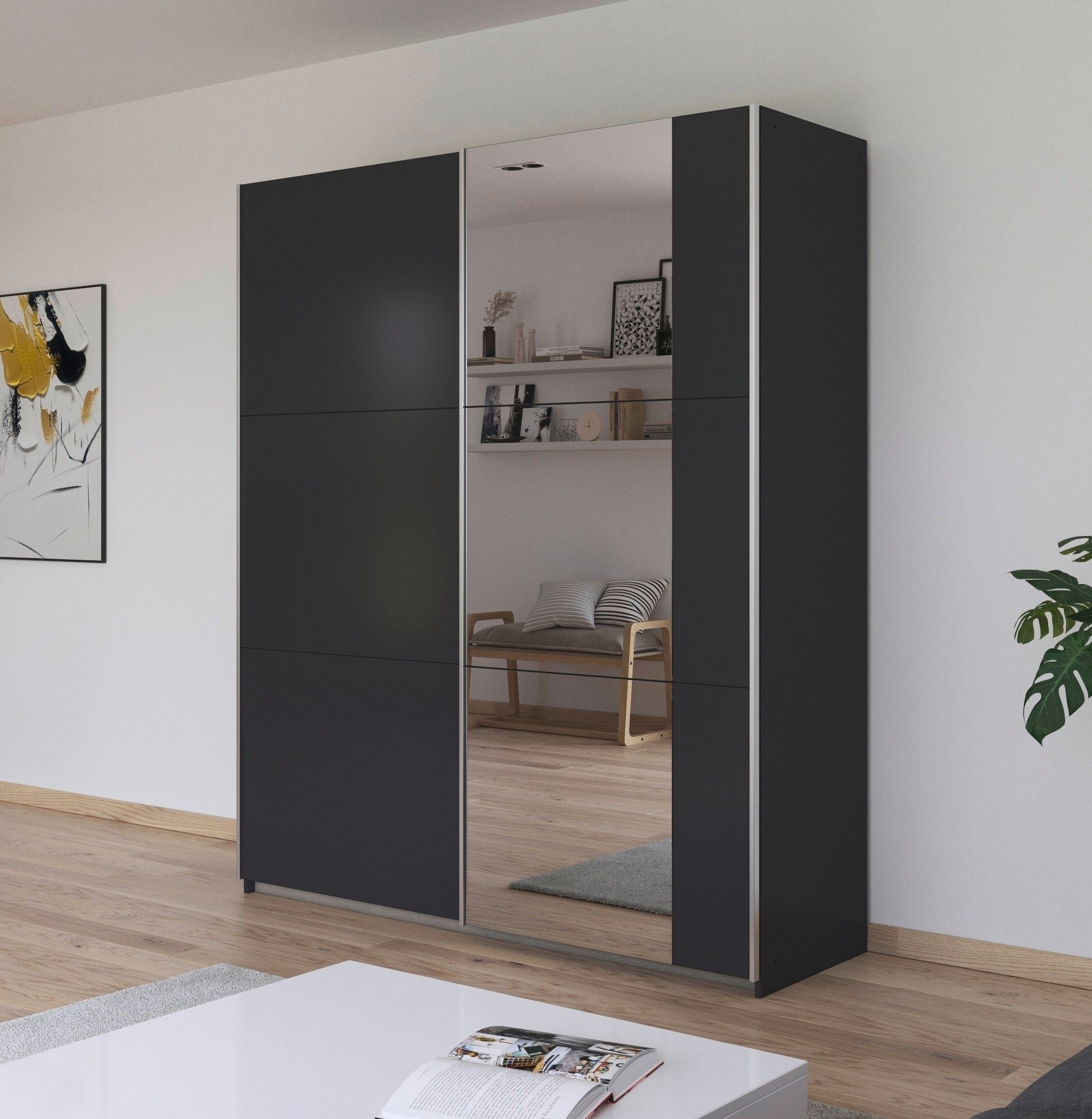 rauch Schuifdeurkast Kledingkast garderobe TOPSELLER AURELIO met 3 uitrustingsvarianten 3 verschillende uitrustingsvarianten handgrepen van metaal made in germany