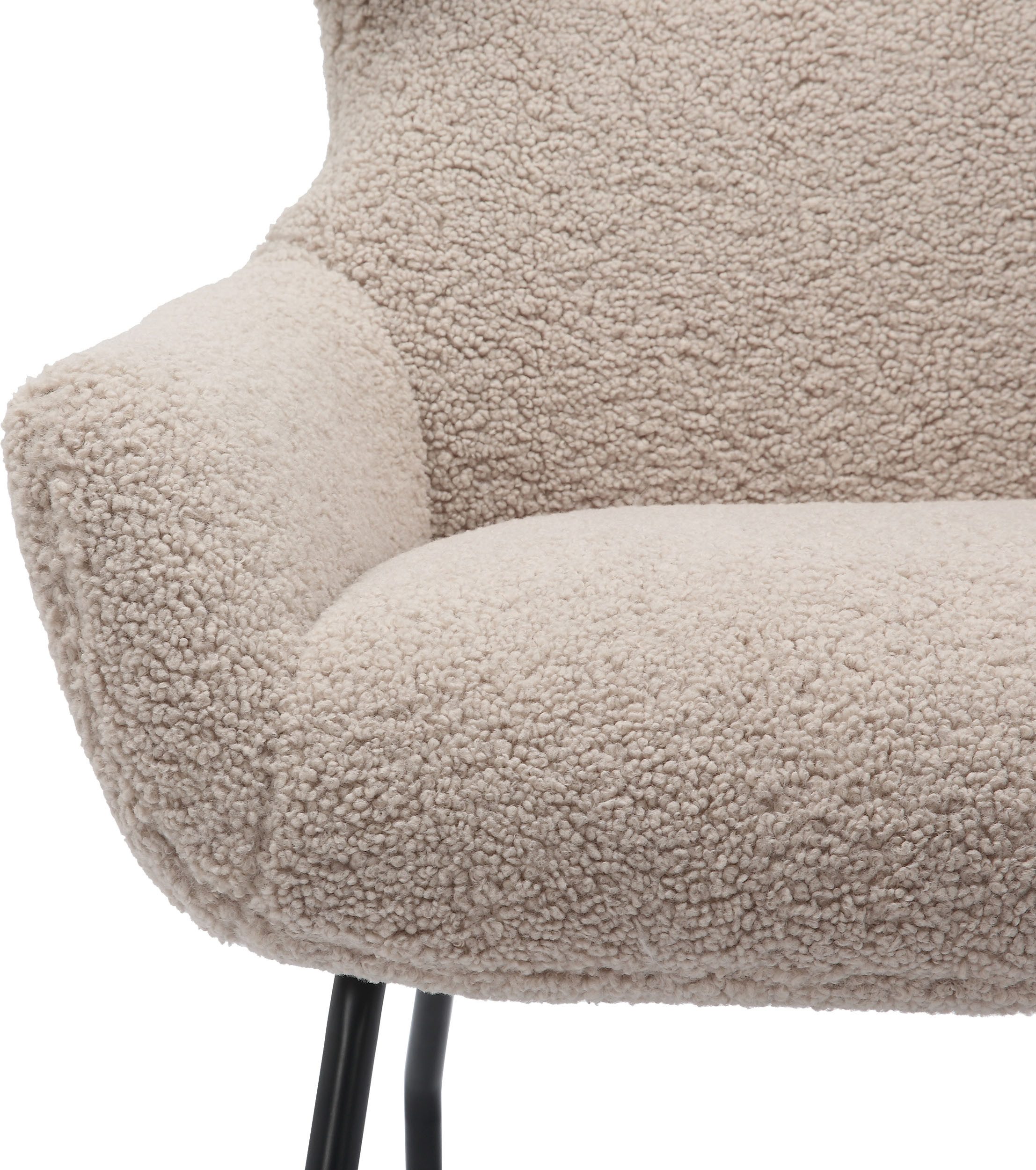 SalesFever Fauteuil met bekleding in imitatiebont-look (set, 2 stuks)