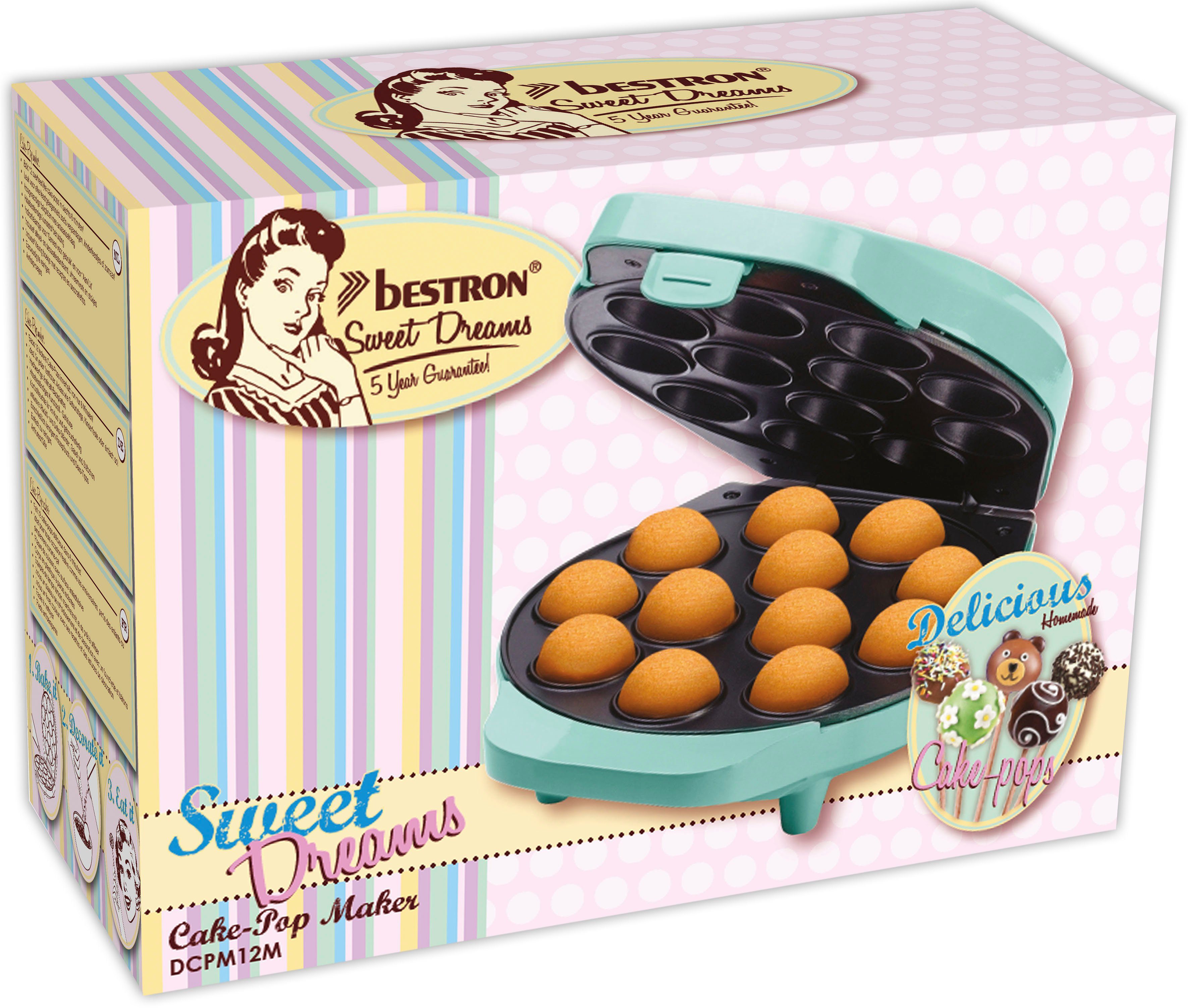 bestron Cakepop-maker DCPM12 in retro design, inclusief cake-pop-buffet
