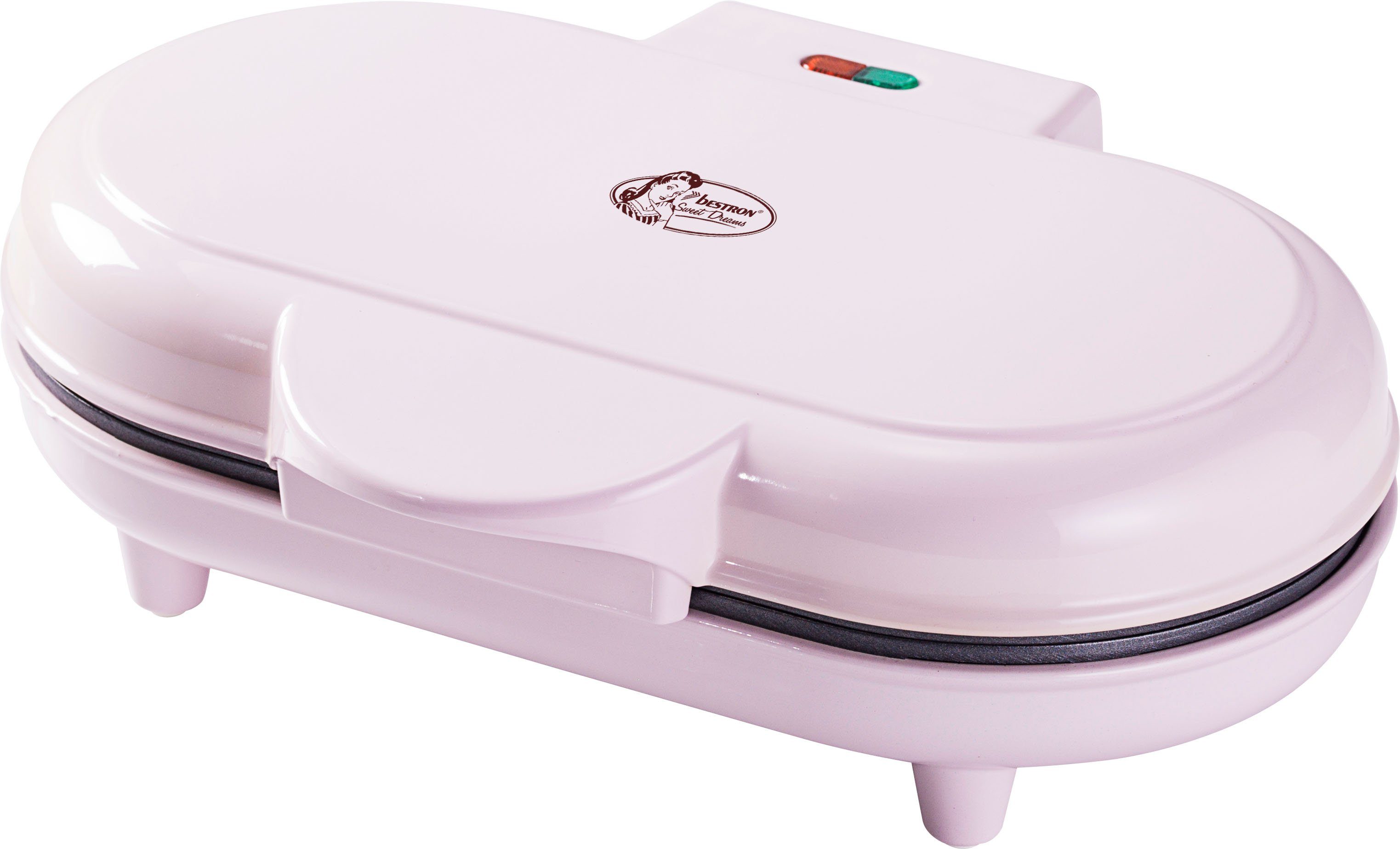 bestron Wafelijzer ADWM1000P dubbel-wafelmaker voor klassieke hartvormige wafels, antiaanbaklaag