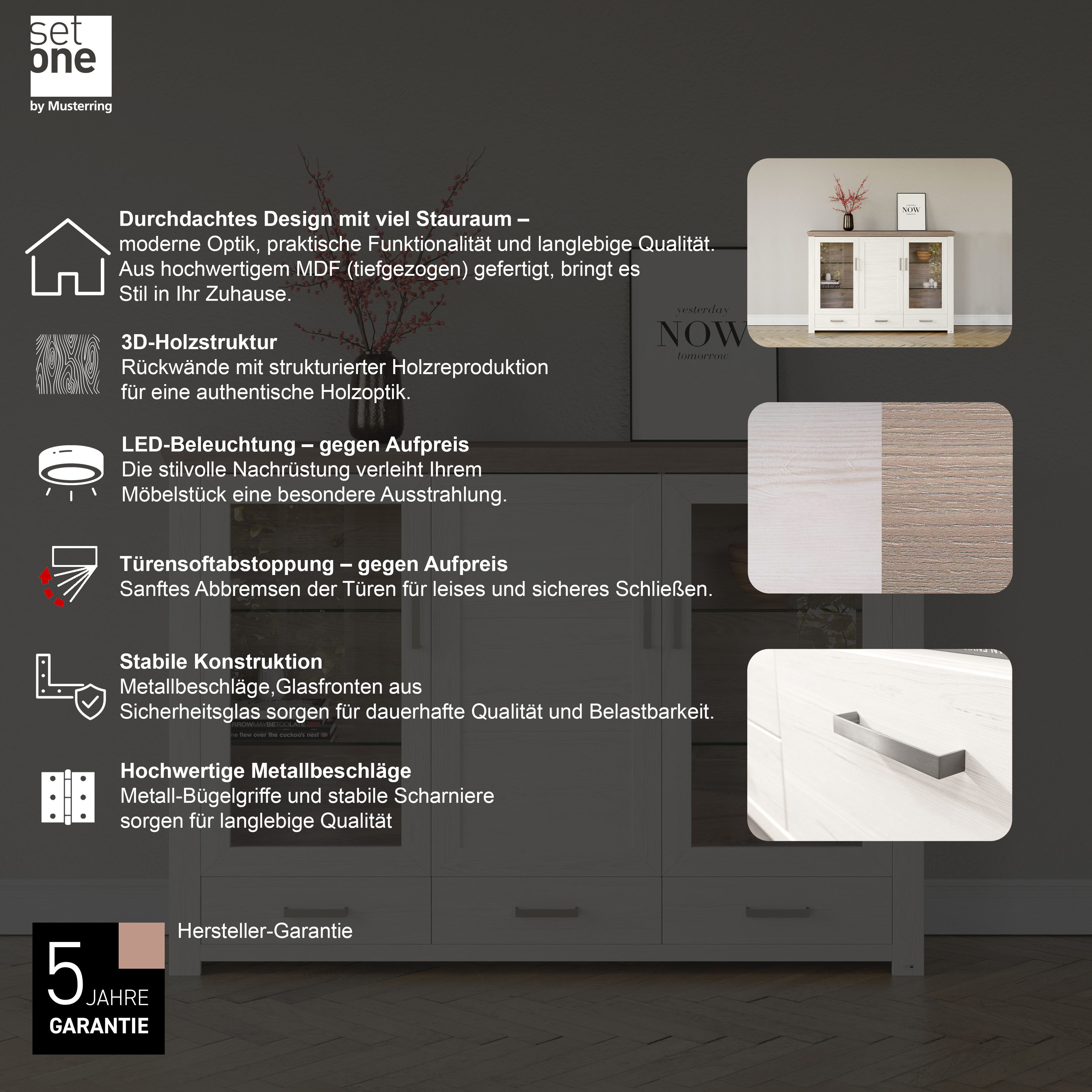 set one by Musterring Highboard York Type 57, breedte 184 cm