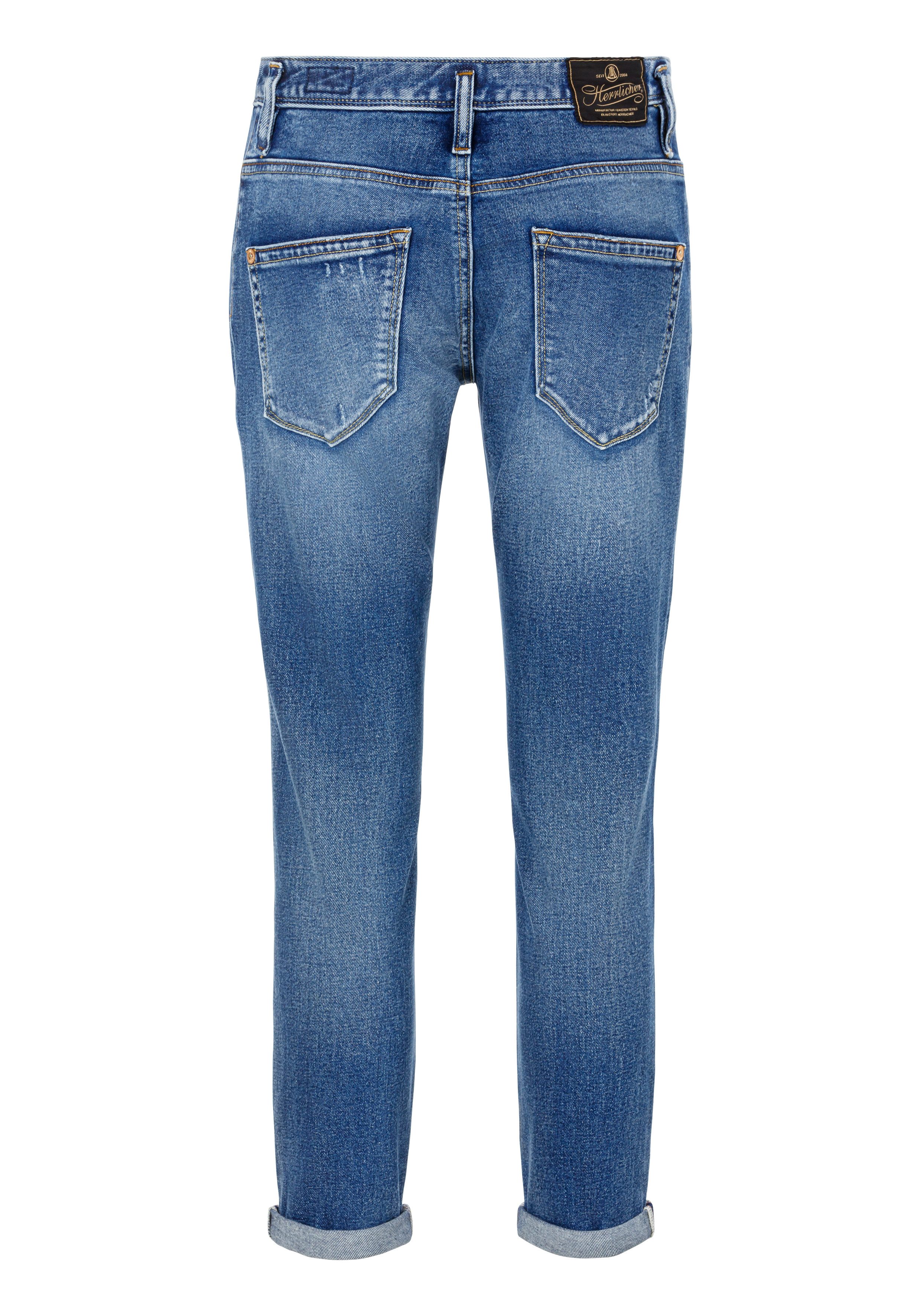 Herrlicher 7 8 jeans Shyra Cropped Denim Comfort met half blinde knoopsluiting