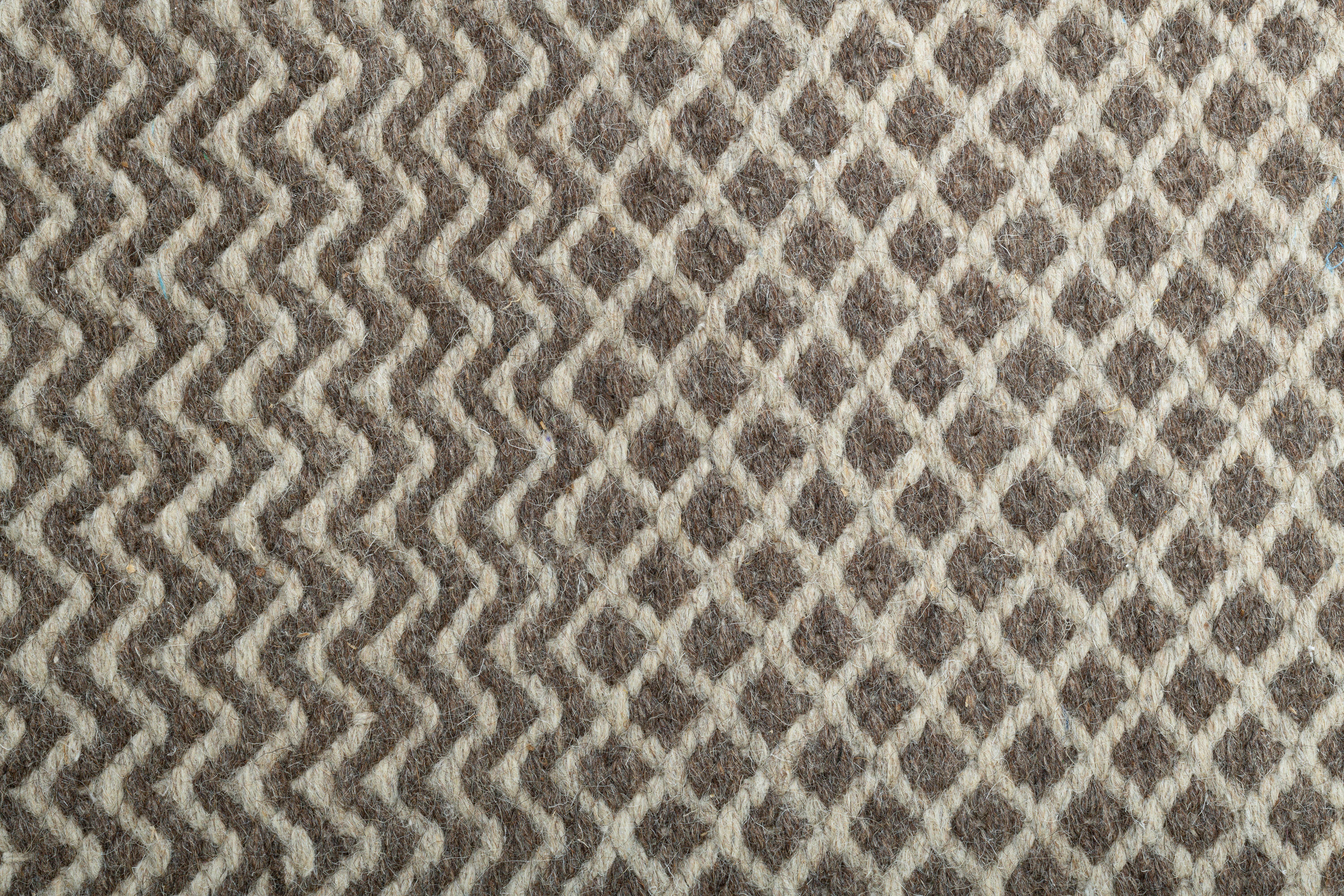 THEKO Wollen kleed Trondheim PO-501 Handgeweven vloerkleed, platweefsel, zuivere wol, met de hand geweven