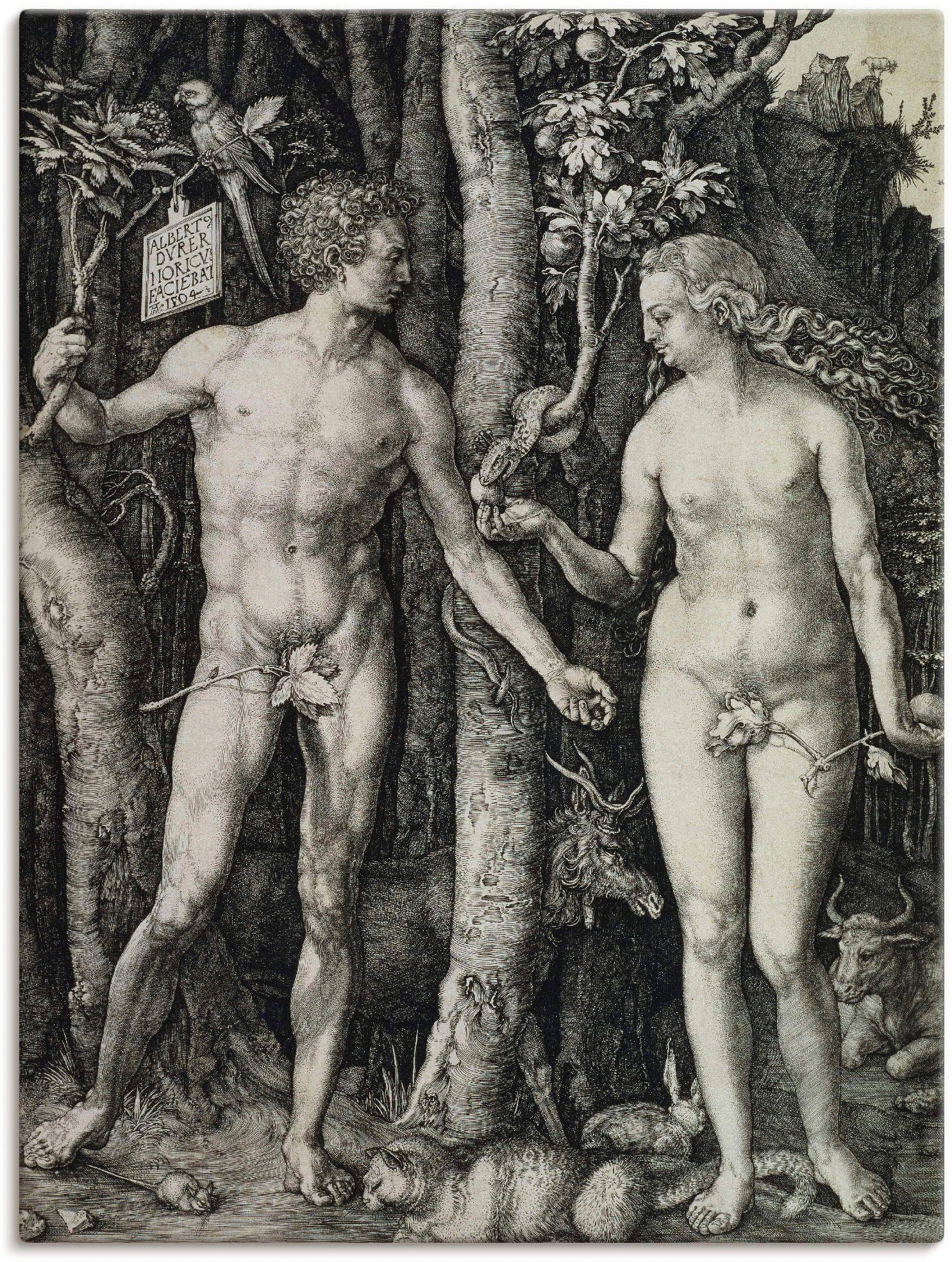 Artland Artprint Adam en Eva. 1504 in vele afmetingen & productsoorten -artprint op linnen, poster, muursticker / wandfolie ook geschikt voor de badkamer (1 stuk)