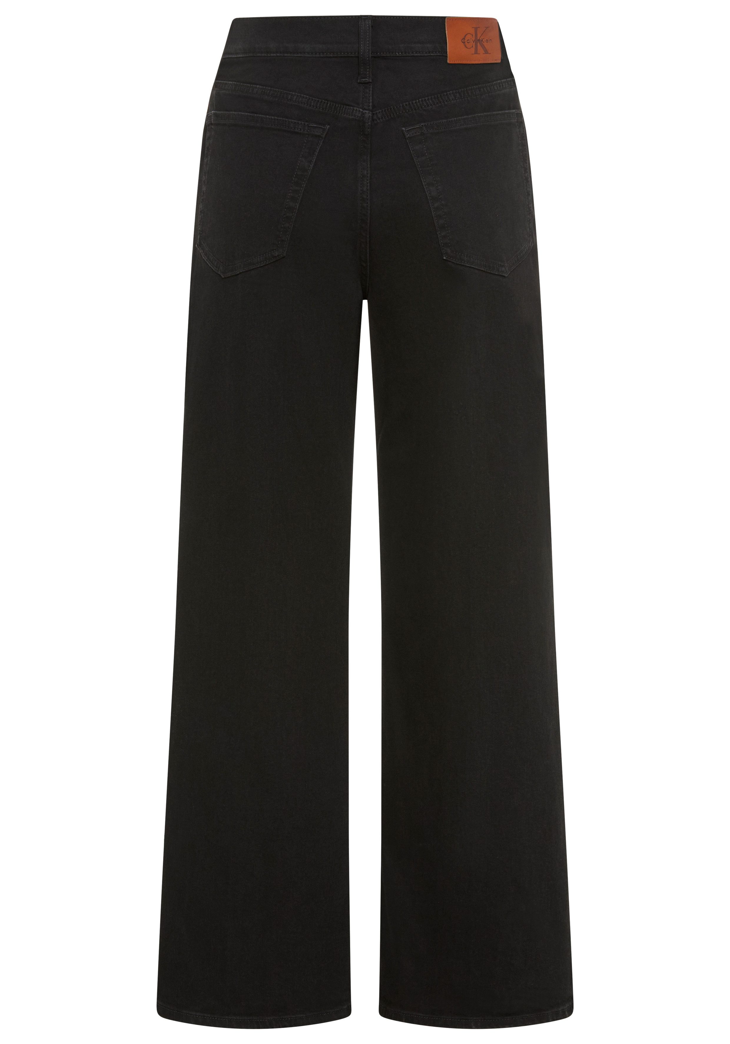 Calvin Klein Wijde jeans met hoge taille en wijde pijp, stone washed