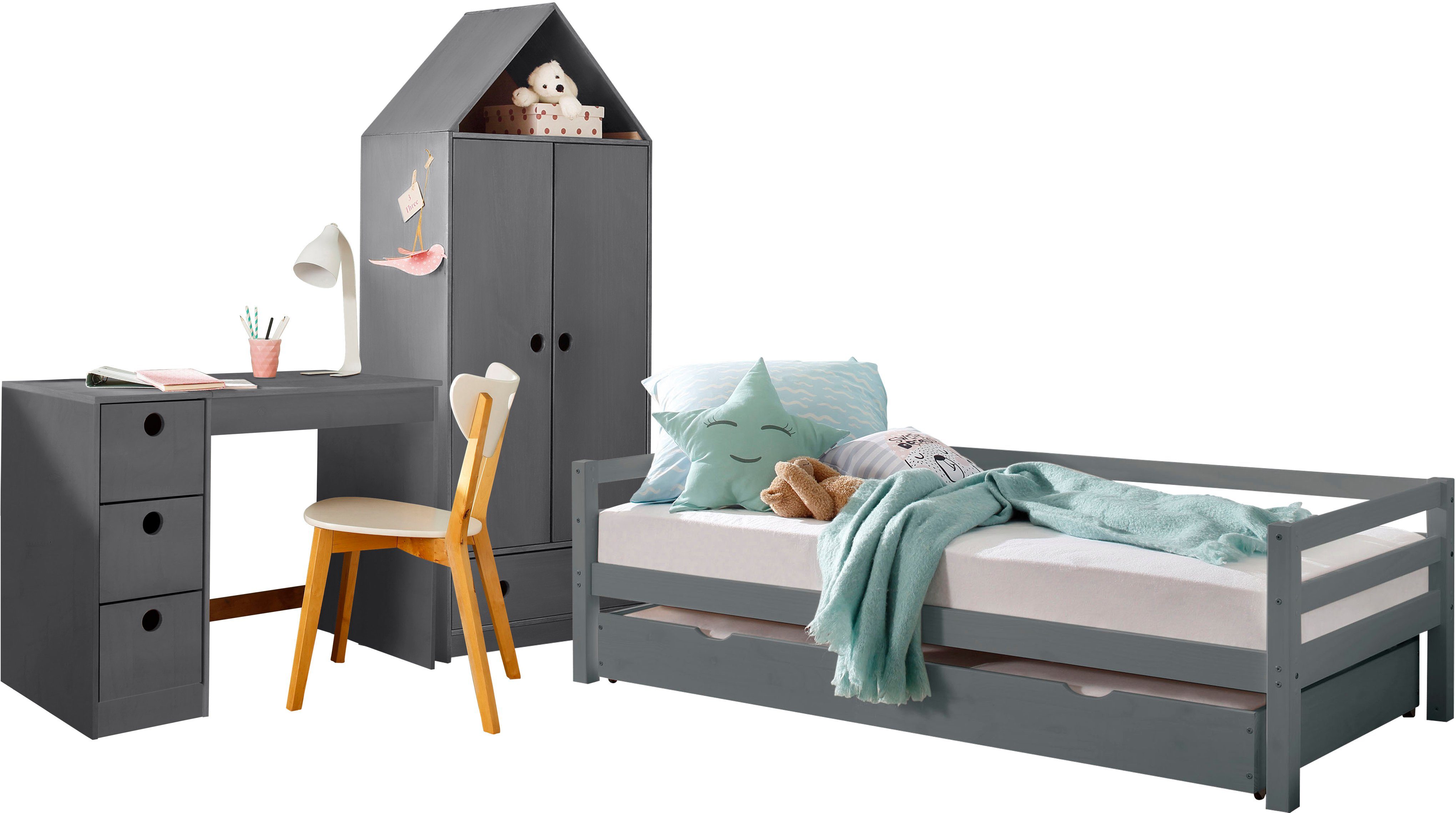Lüttenhütt Slaapbank Alpi met lade van grenenhout, totale breedte 103 cm, kinderbed (1 stuk)
