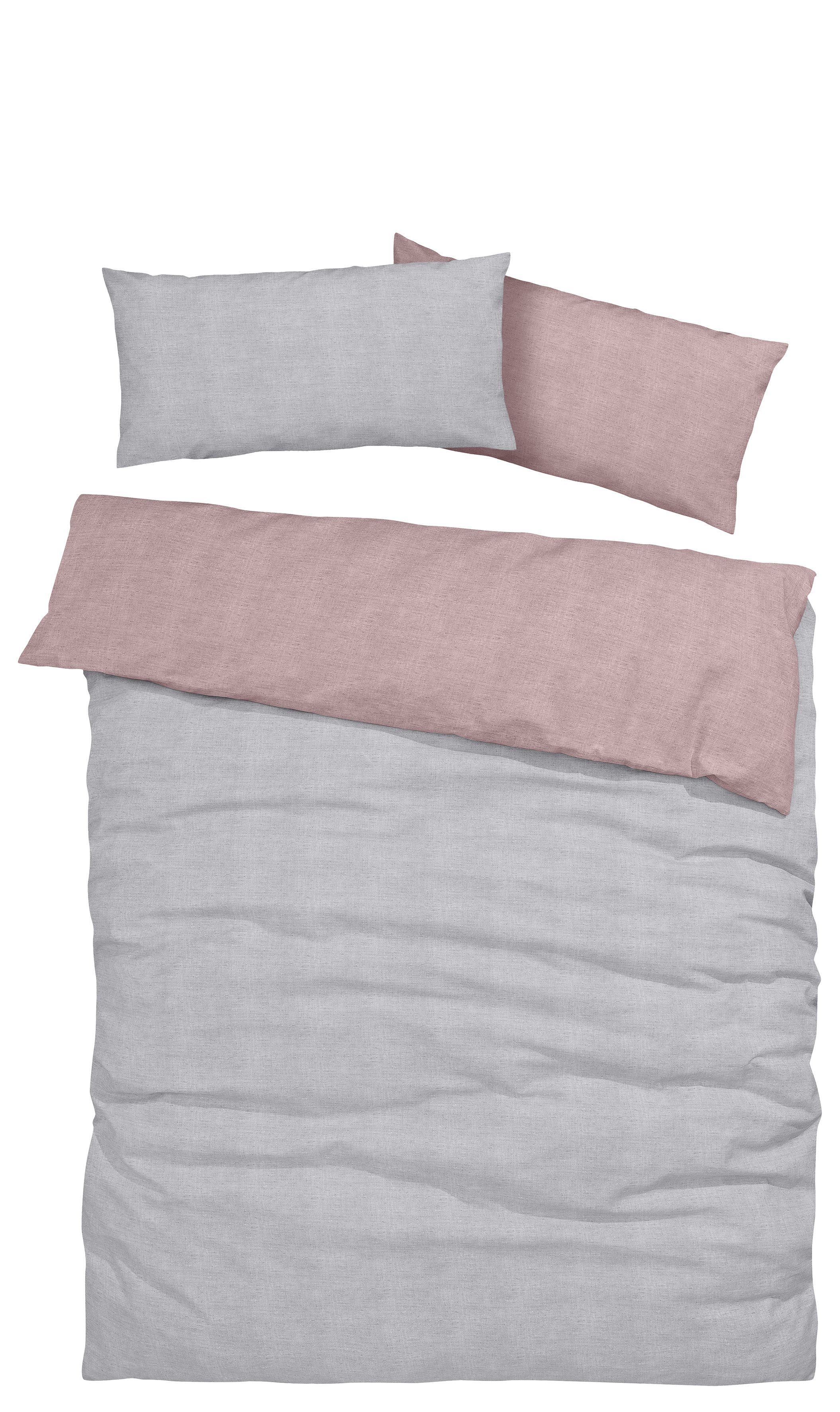 Bruno Banani Tweezijdig te gebruiken overtrekset Merlijn in mt. 135x200 of 155x220 cm Katoenen bedlinnen, linnen-look in mêlee-look (2-delig)
