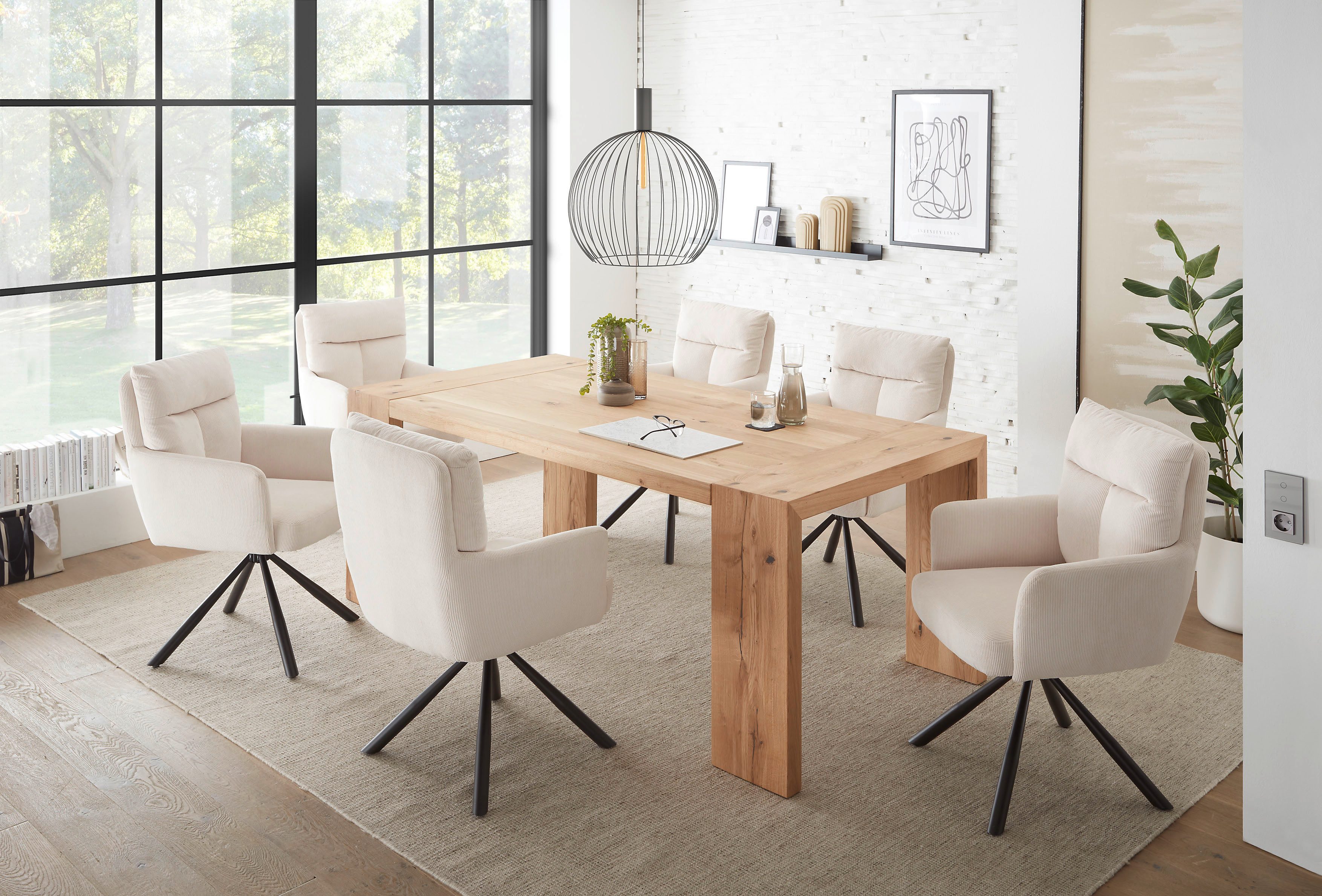 Stolkom Eettafel Anno eettafel eik massief hout geolied, FSC, BxHxD 200x76x100 cm Massief eiken geolied, FSC®-gecertificeerd, oppervlaktebelasting tot 90 kg