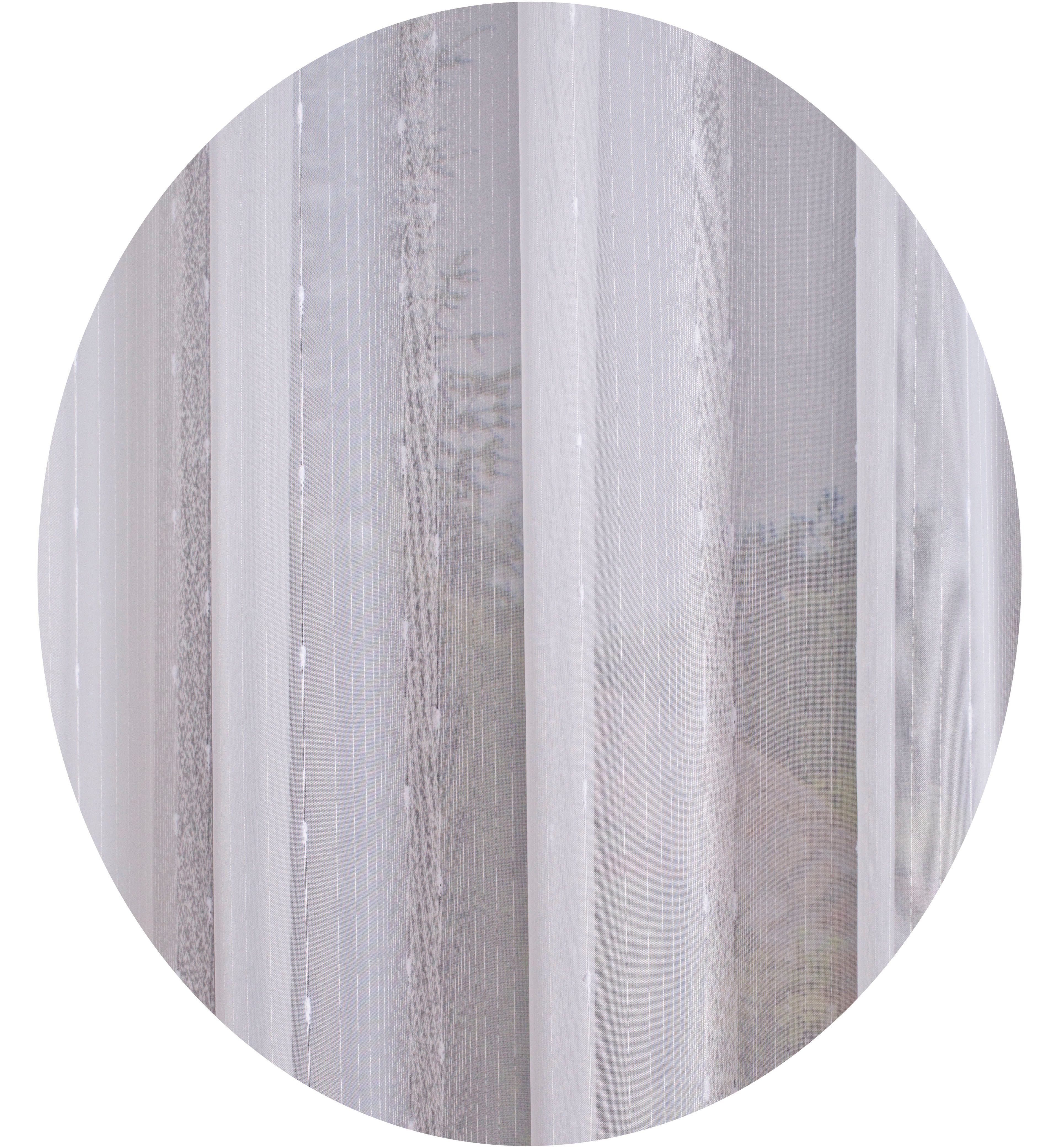 HOME WOHNIDEEN Gordijn Kyra EFFECT VOILE LANGS STREPEN, RUFFLE BAND (1 stuk)