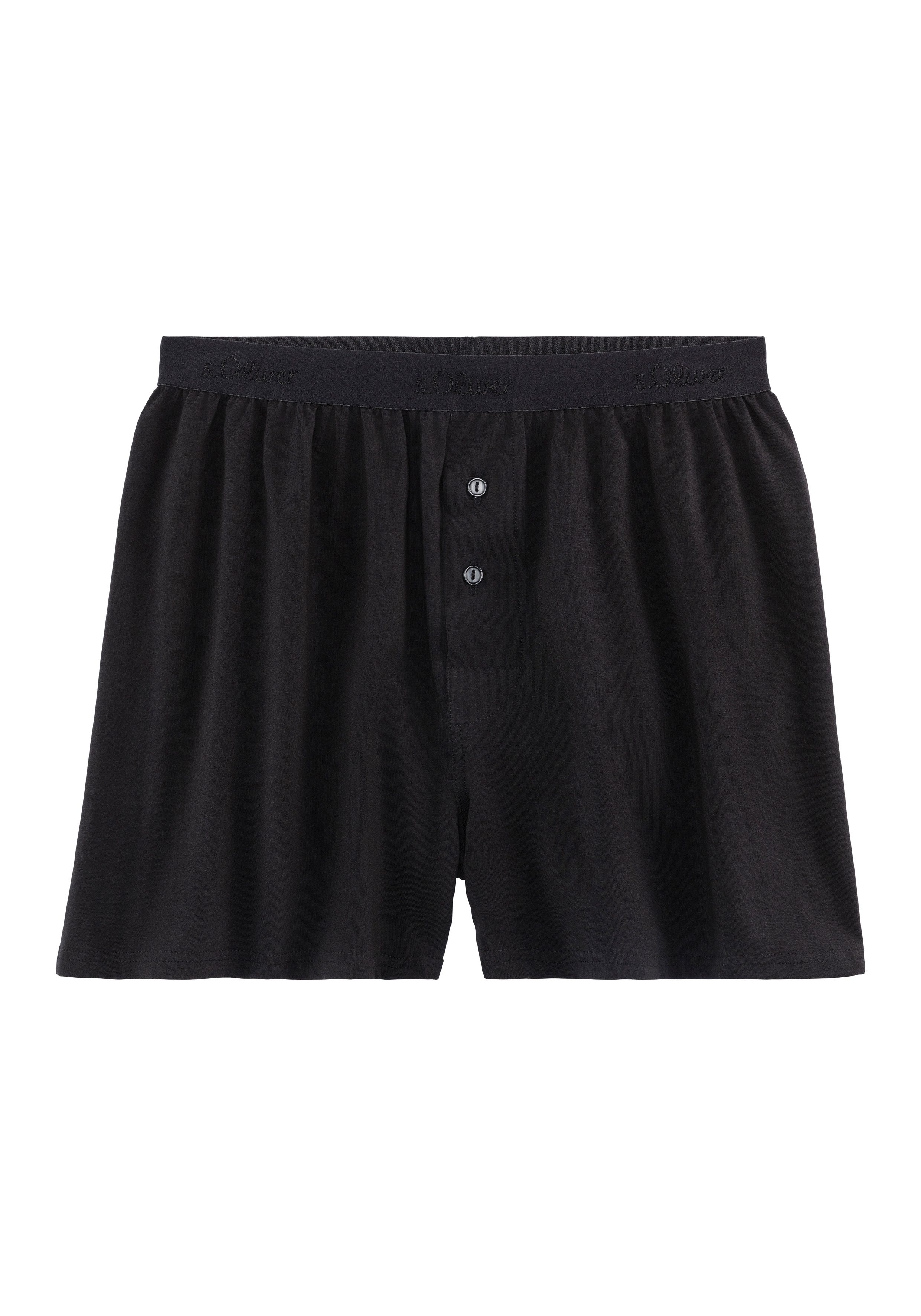 s.Oliver RED LABEL Beachwear Wijde boxershort unikleur en gedessineerd (set 2 stuks)
