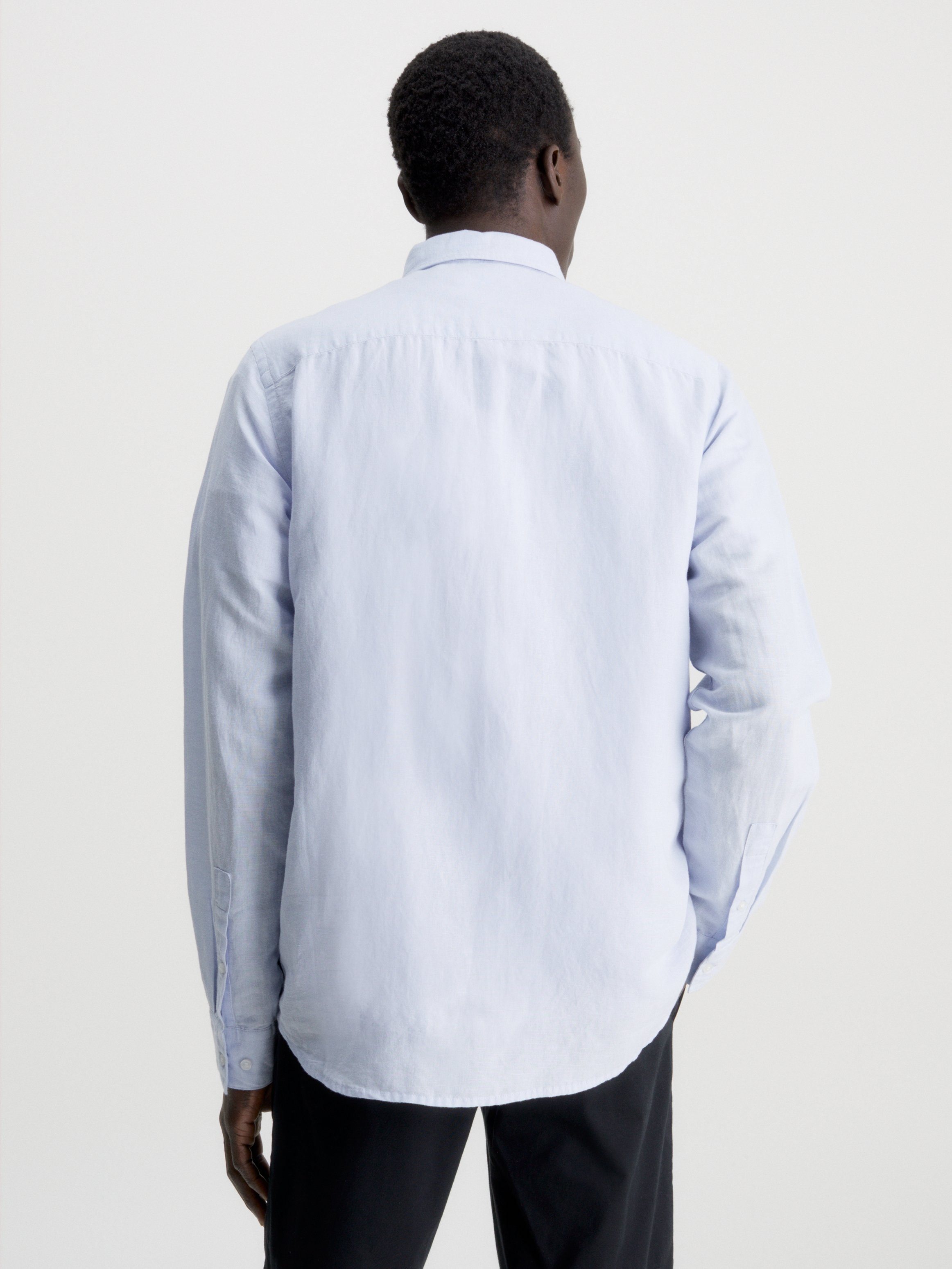Calvin Klein Overhemd met lange mouwen COTTON LINEN CHEST POCKET