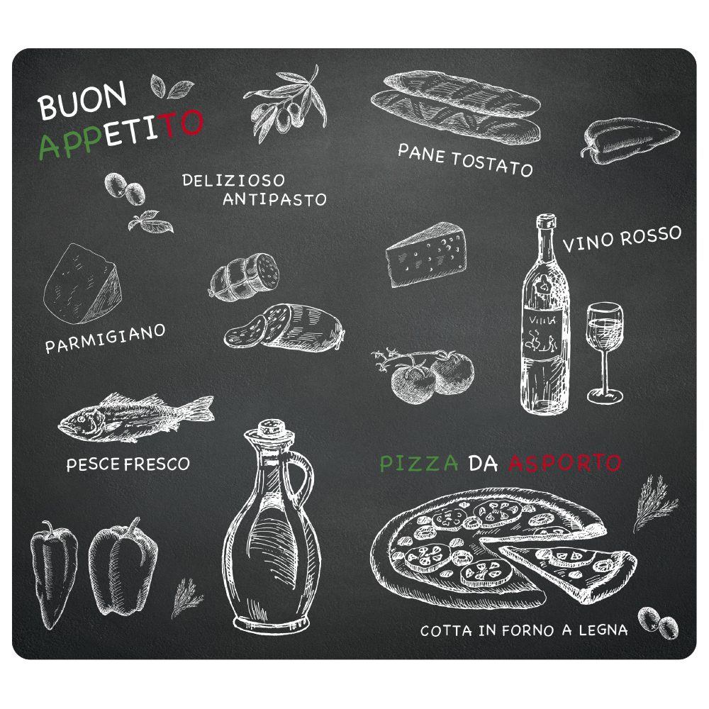 KESPER for kitchen & home Snij- en afdekplaat Multi-glazen snijplank, ristorante, 56x50 cm (1-delig)