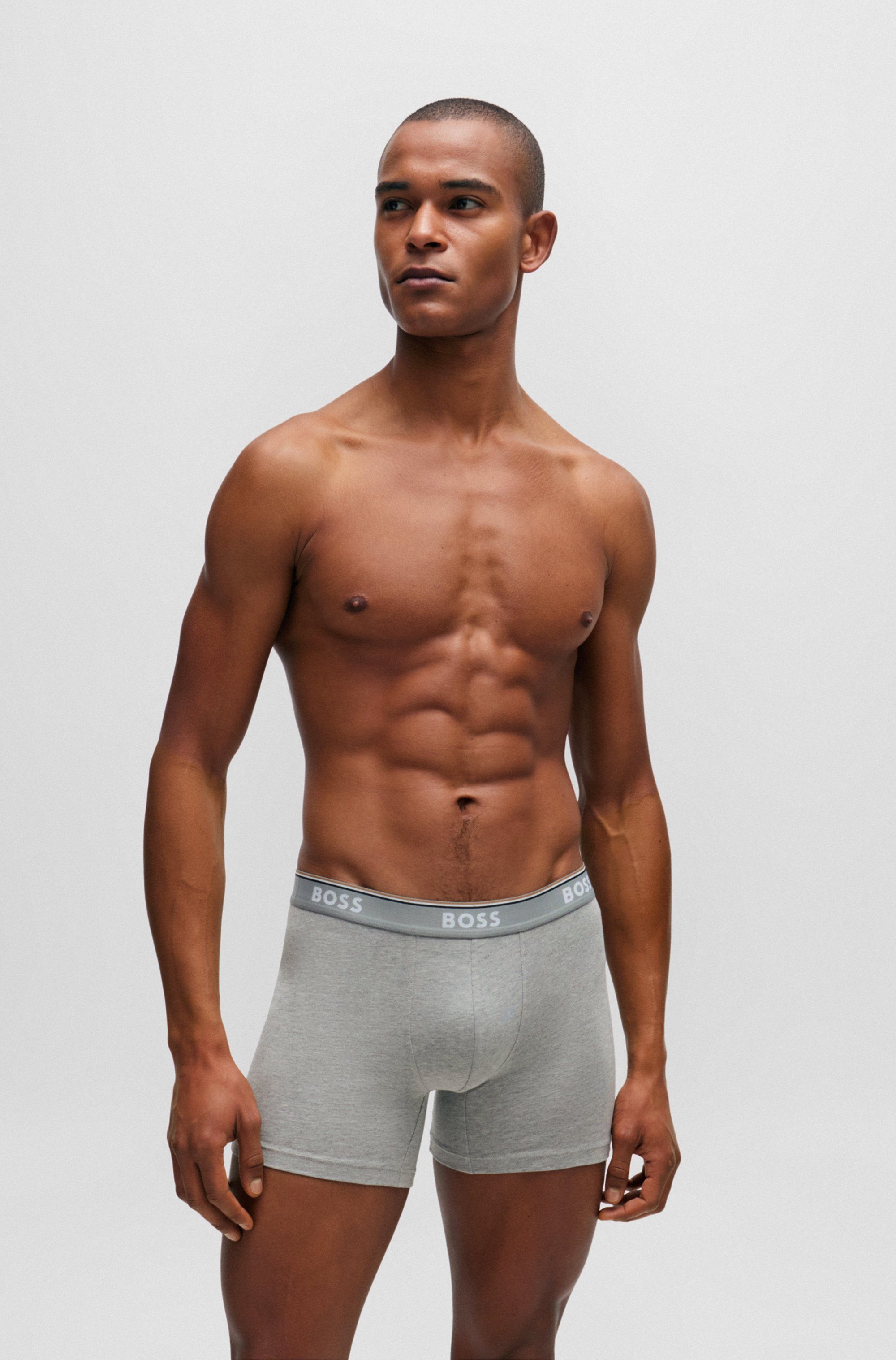 BOSS Lange boxershort BRIEF 3 PACK met in kleur bijpassende weefband (3 stuks)
