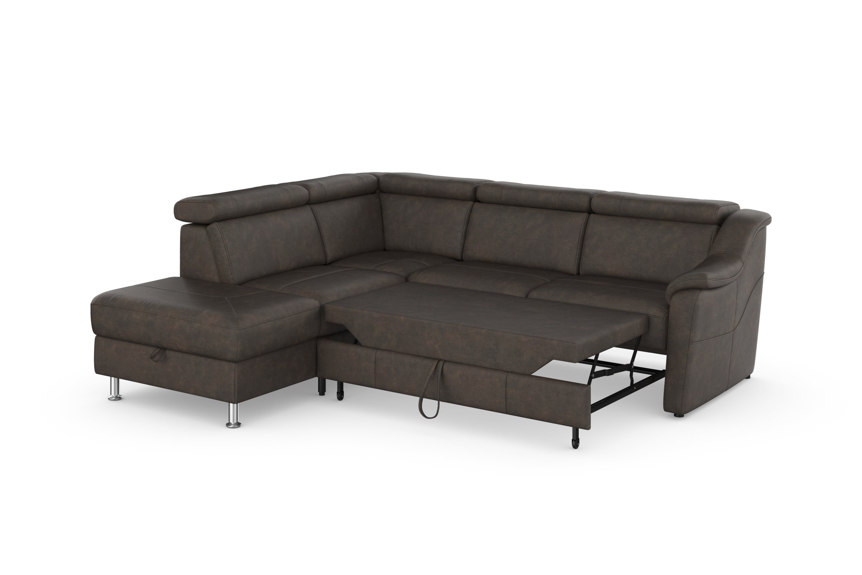 sit&more Hoekbank Freetown L-vorm met verstelbare hoofdsteun en comfortabele binnenvering
