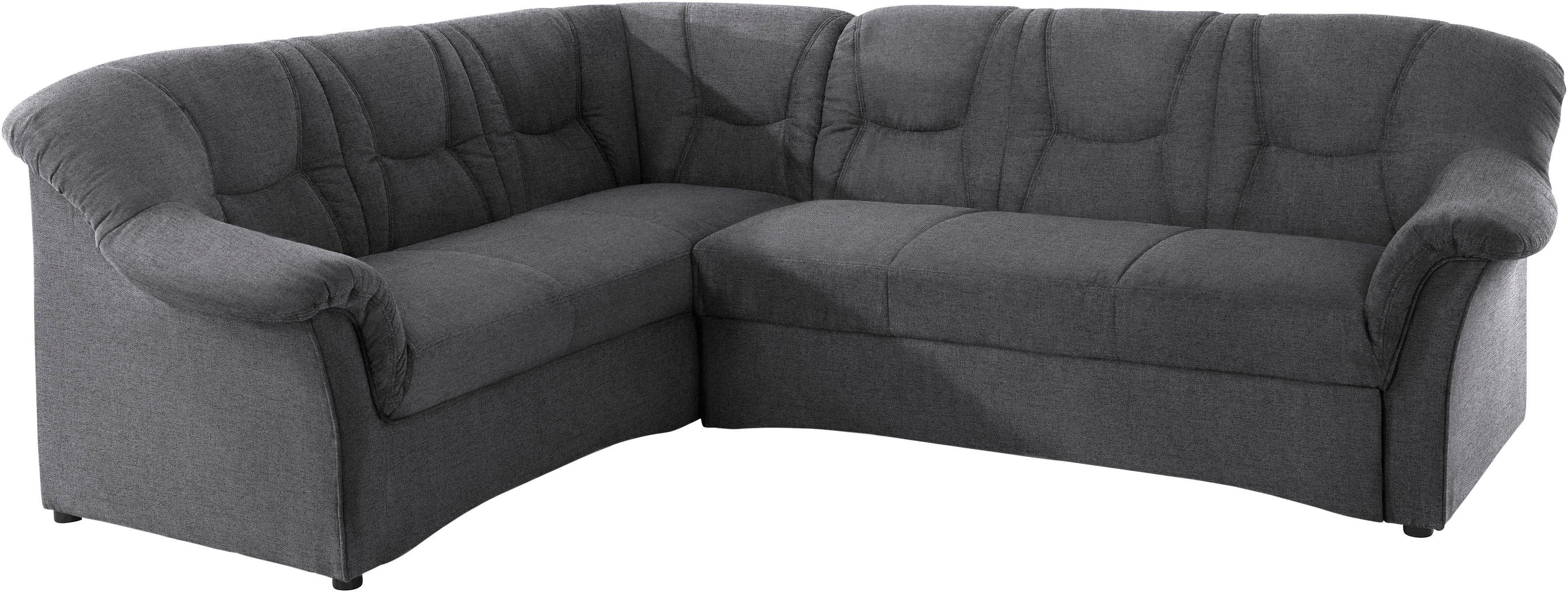 DOMO collection Hoekbank Sarafina tijdloos en comfortabel, optioneel met binnenvering, L-vorm