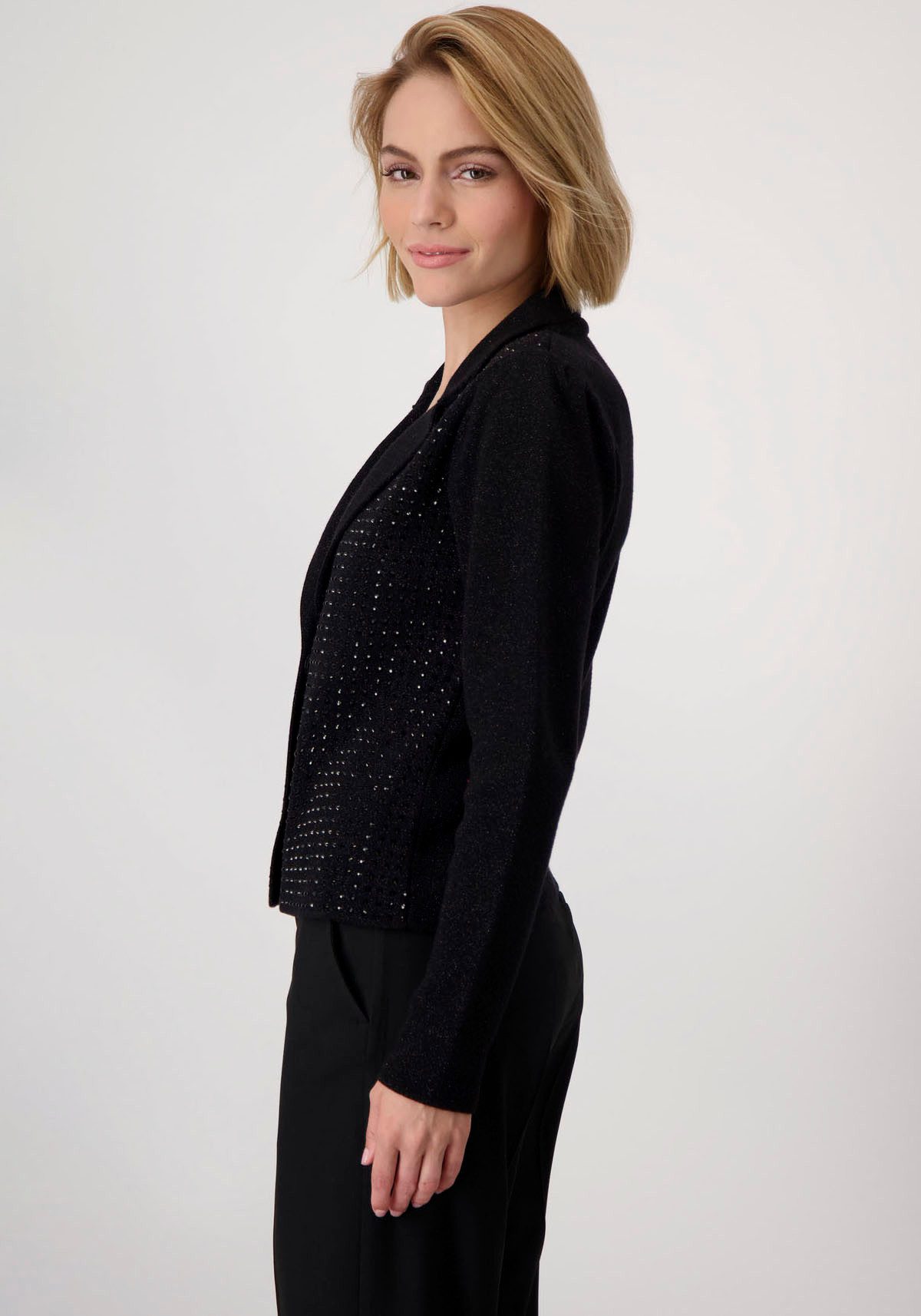 Monari Vest Jas gebreide blazer met nagels