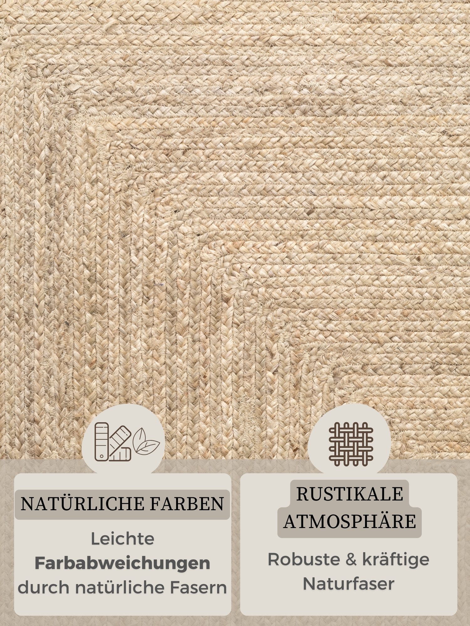 HANSE Home Vloerkleed Sharmila jute tapijt 100% jutevezel, natuur, woonkamer, eetkamer, gang, boho, scandi