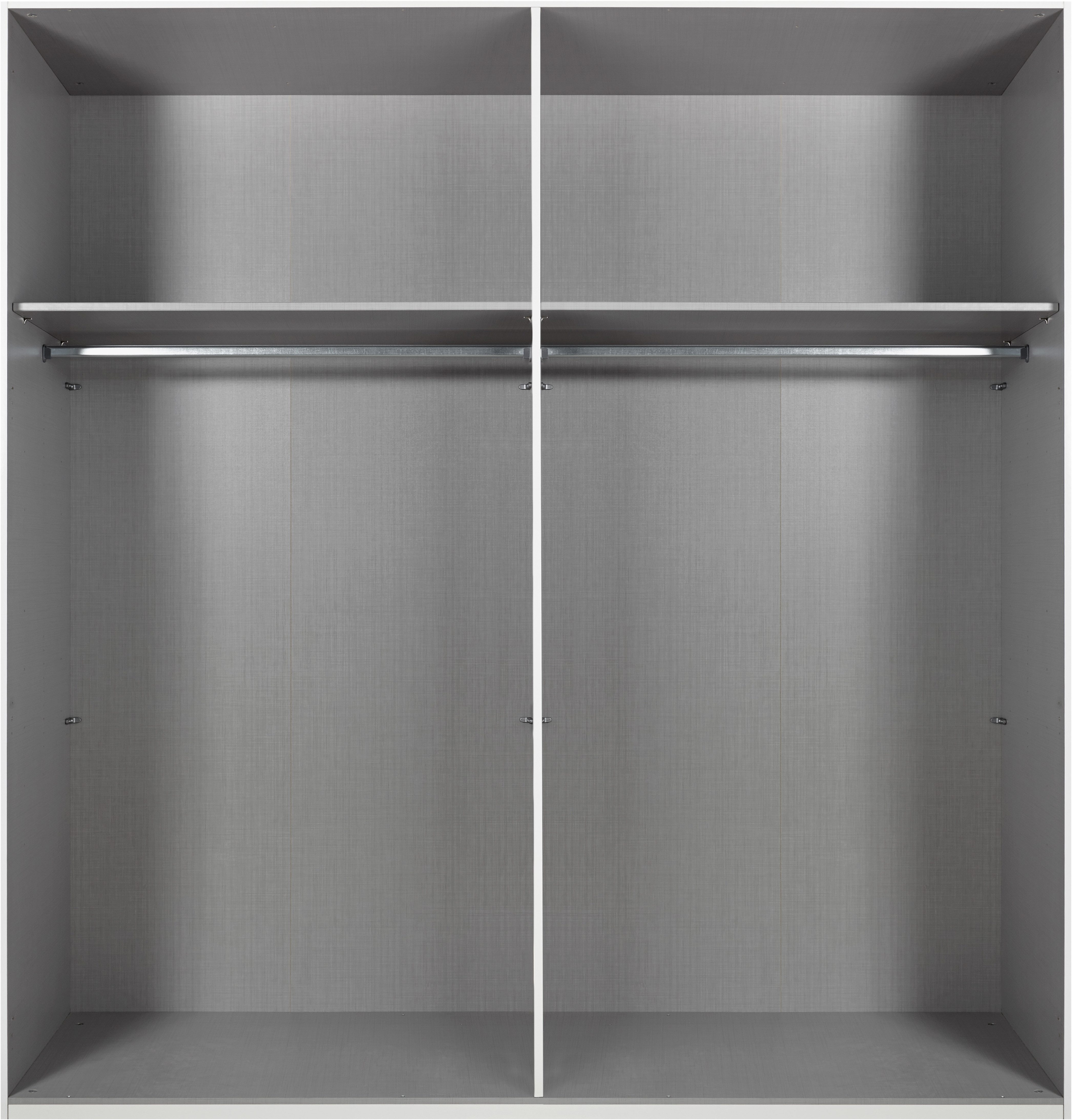 Wimex Schuifdeurkast Easy Plus, kledingkast Made in Germany met glazen inzet/ rookglas, vele breedtes beschikbaar, zwarte handgrepen