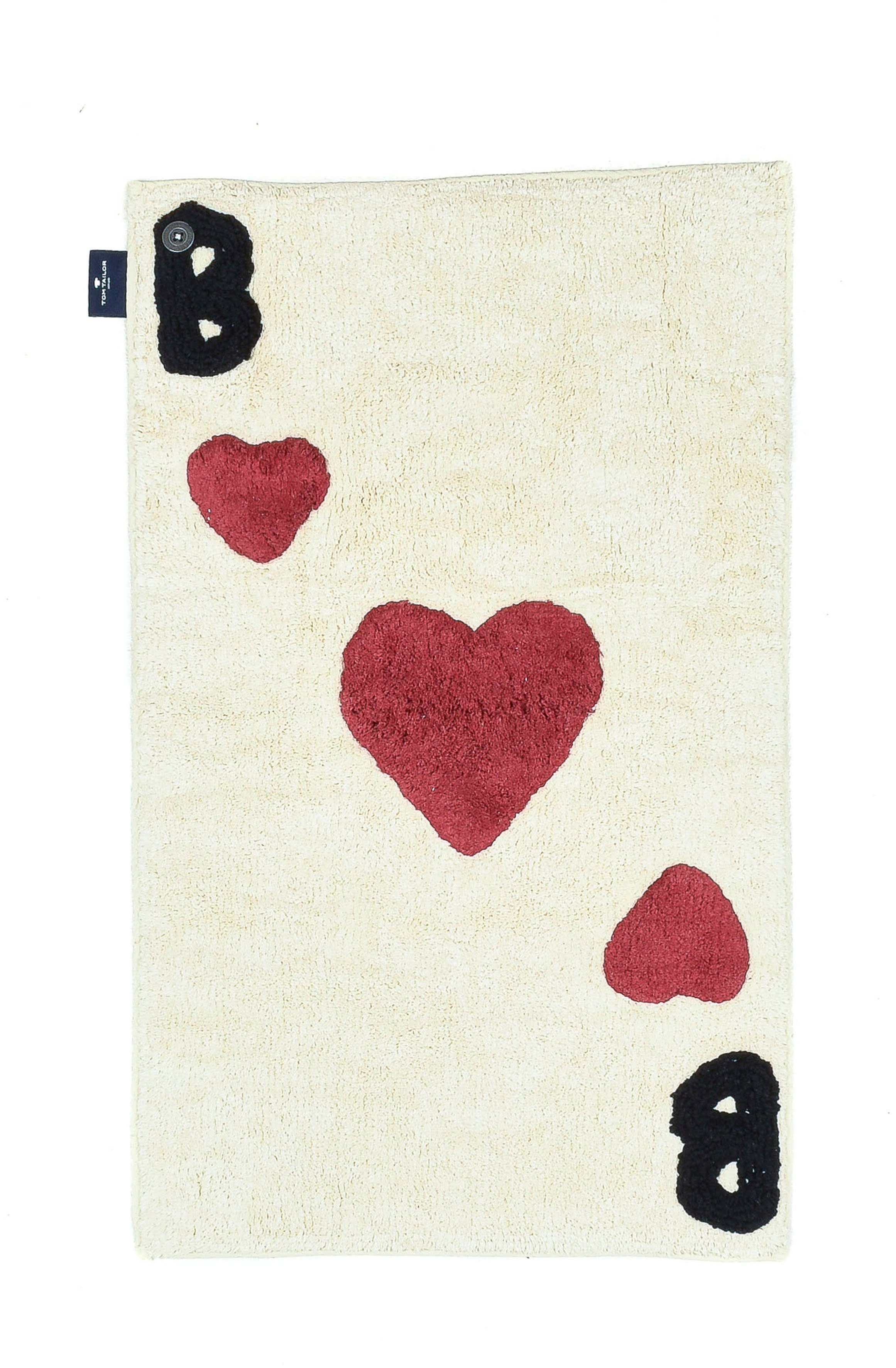 TOM TAILOR HOME Badmat Bings Heart of Bings Badmat, 100% katoen, uni kleuren, harten- en lettersmotief (1 stuk)