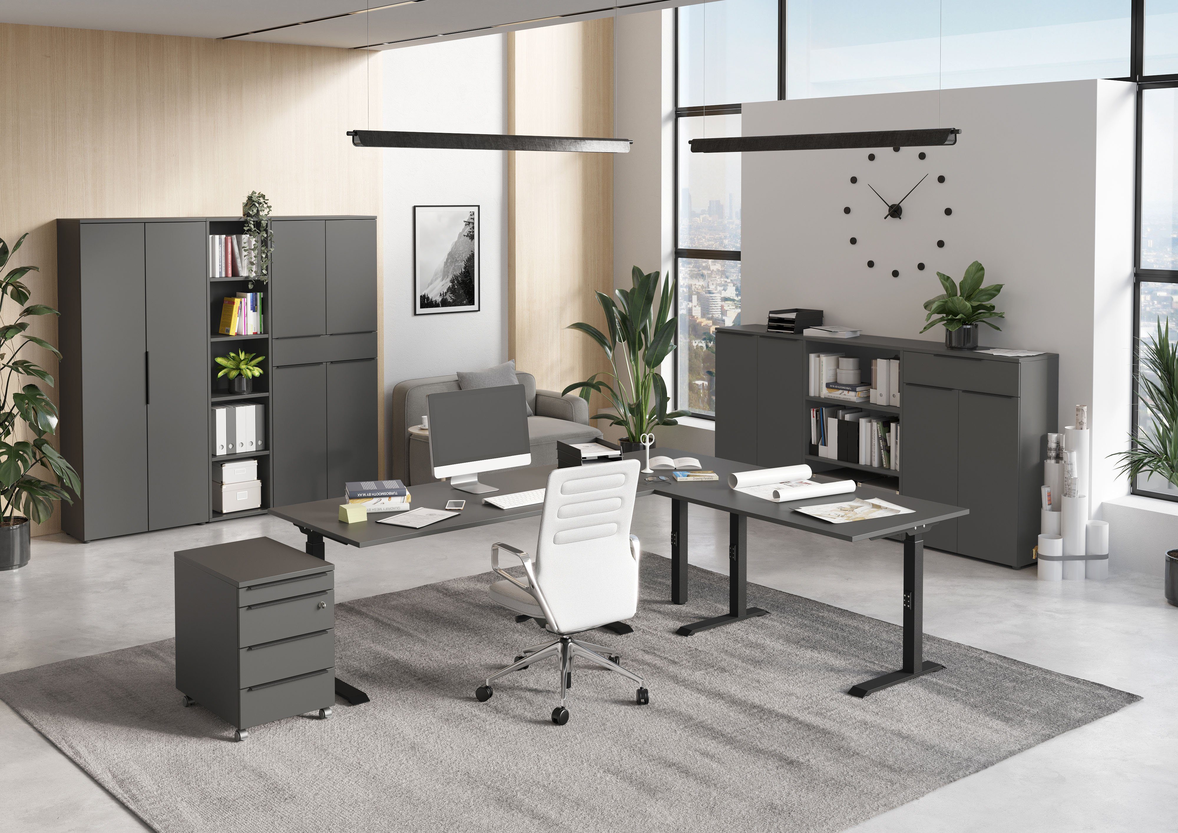 GERMANIA Archiefkast Milaan optioneel met lade, deurdemper, breedte 80 cm, made in germany