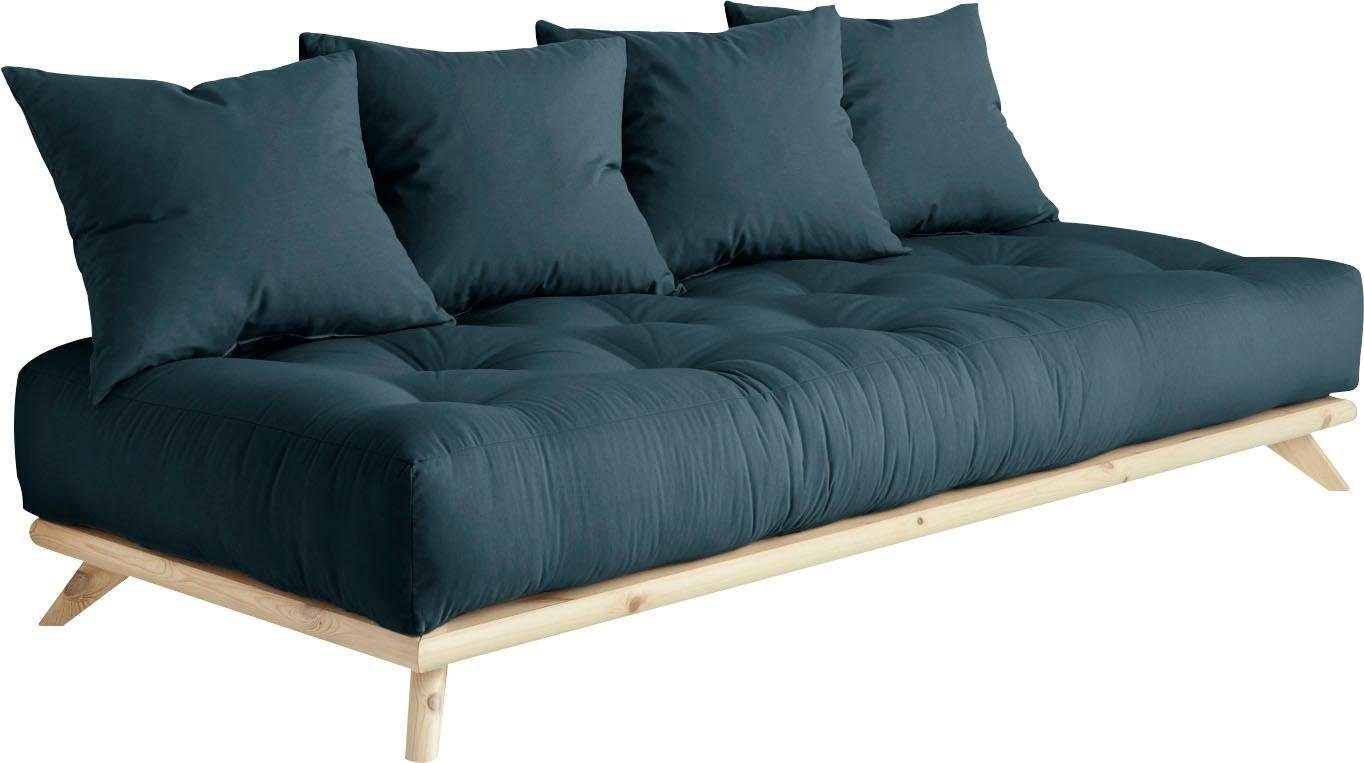 Karup Slaapbank Senza divan met houtstructuur bedden blauw