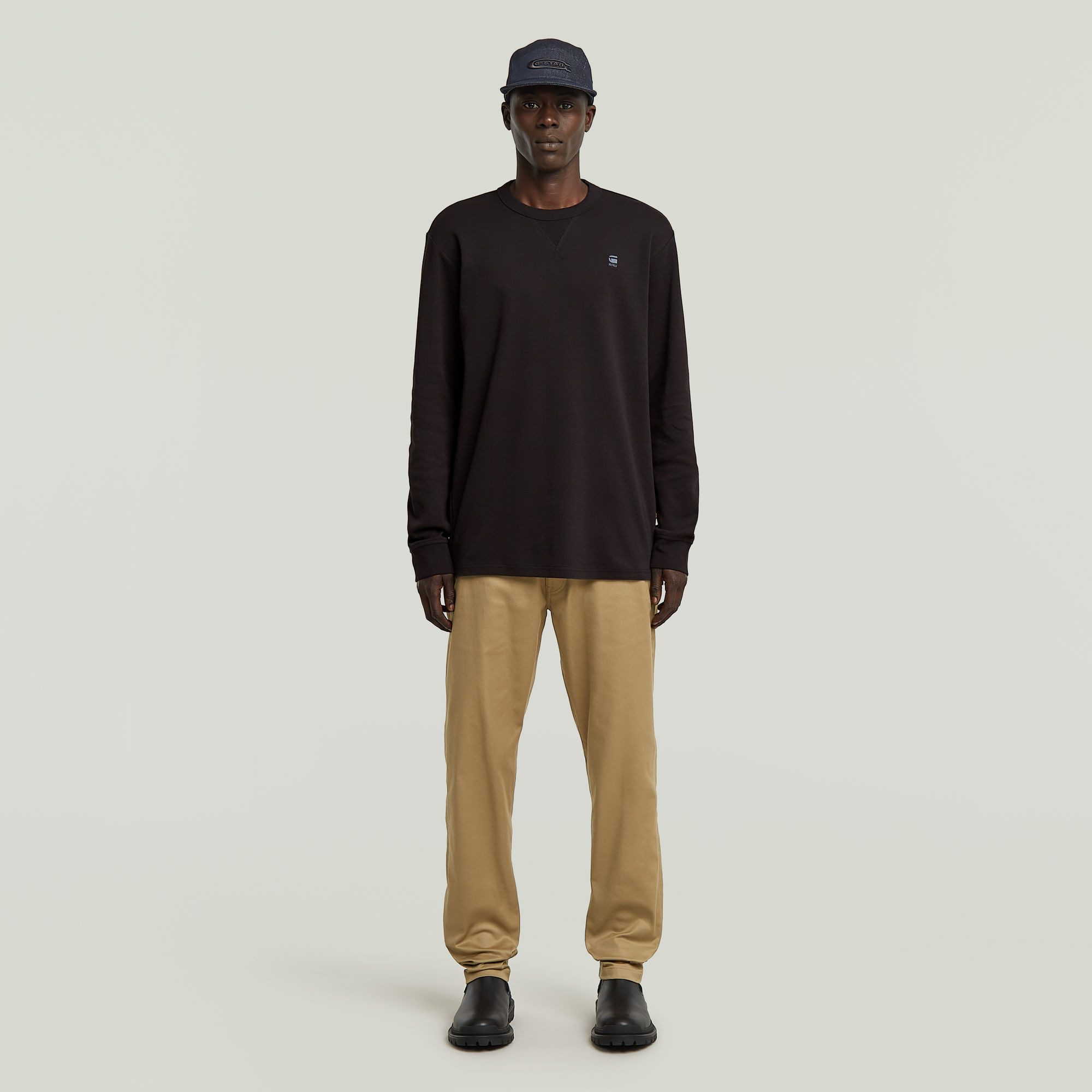 G-Star RAW Longsleeve Nifous R met geribbelde inzet aan de voorkant