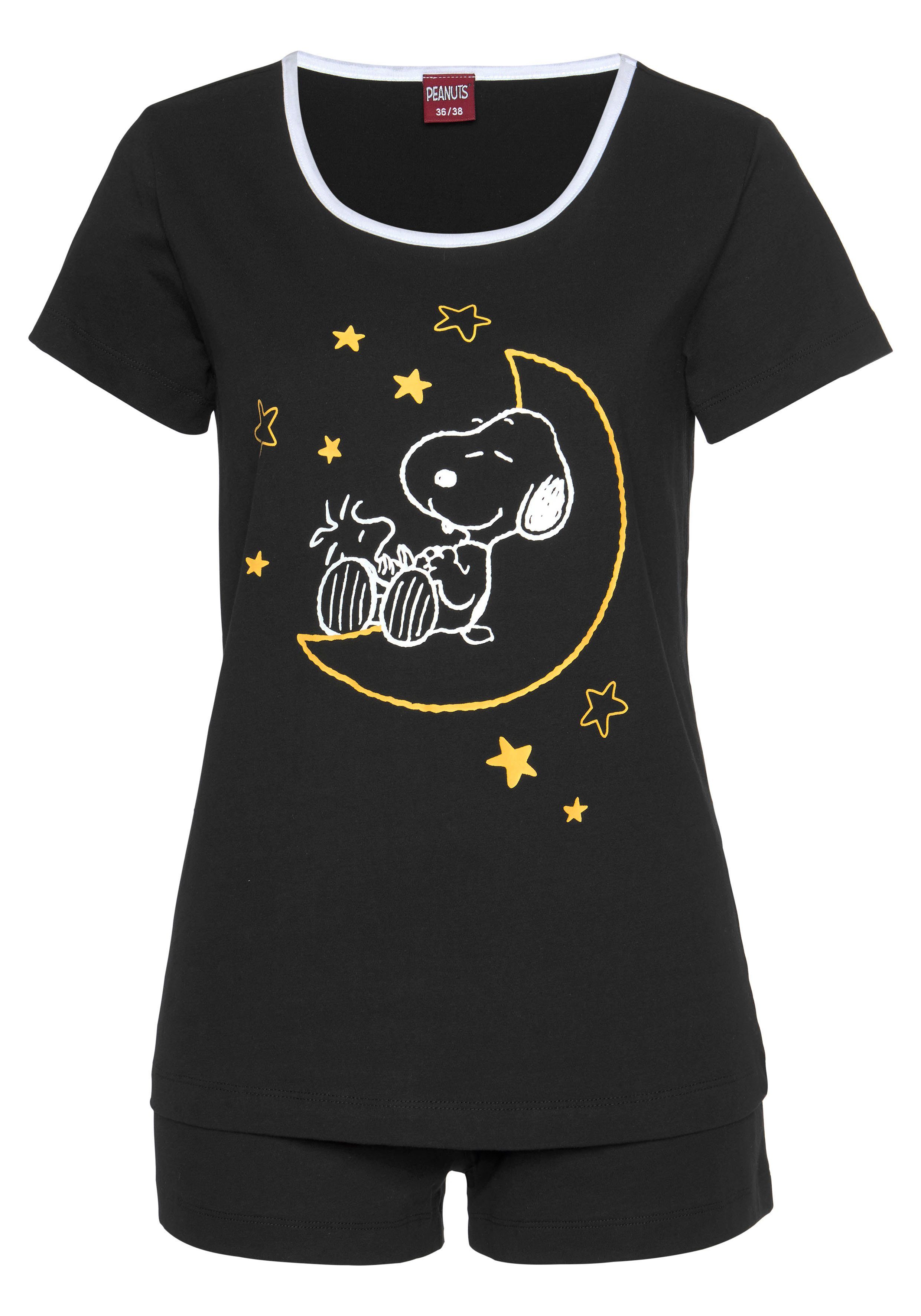 Peanuts Shortama met snoopy printmotief (2-delig, 1 stuk)
