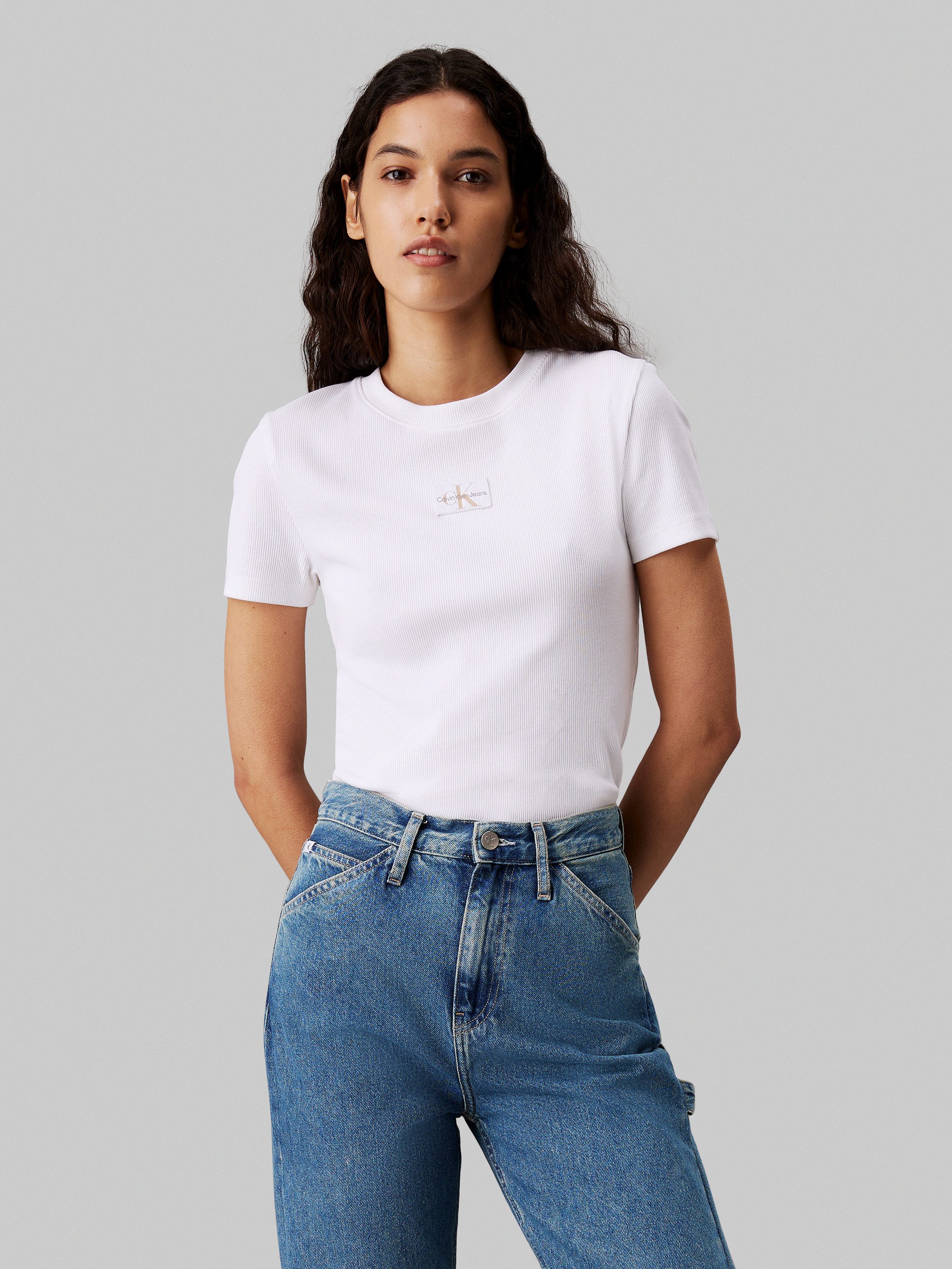 Calvin Klein T-shirt WOVEN LABEL RIB BABY TEE