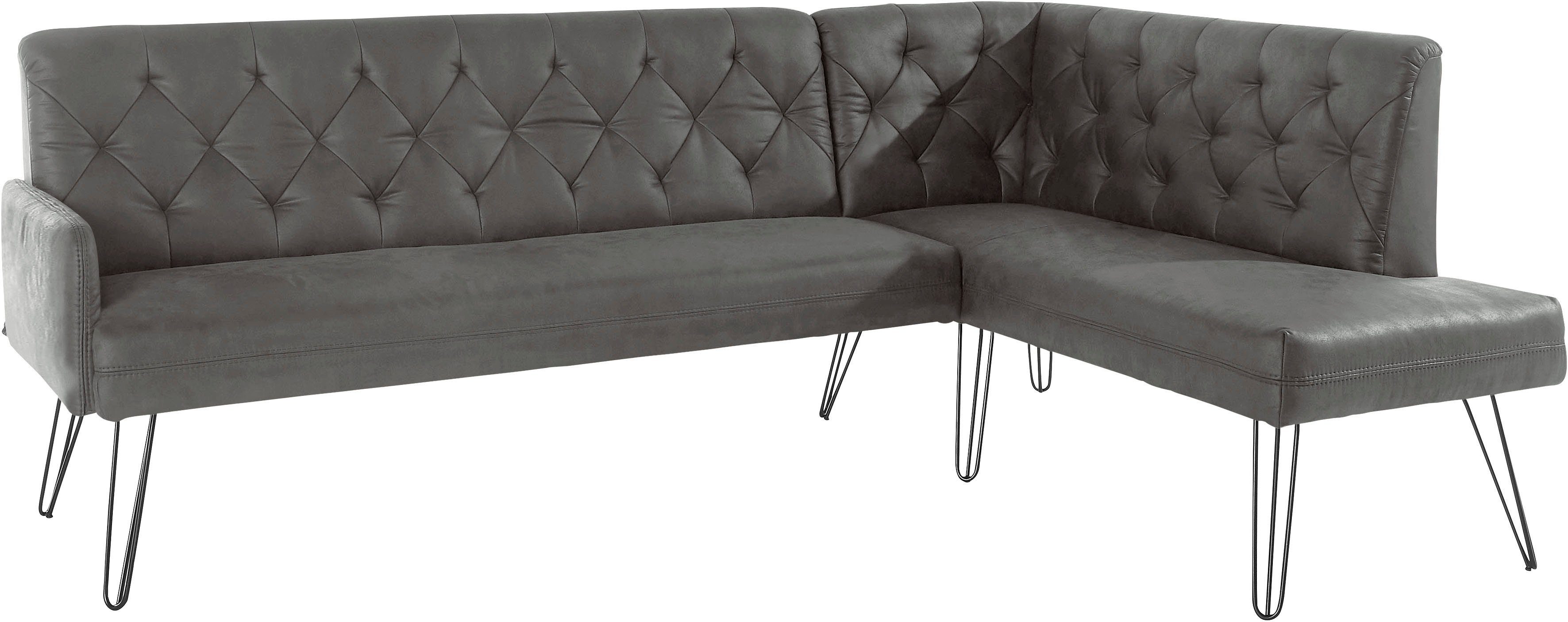 exxpo - sofa fashion Hoekbank Doppio, Chesterfield look, comfortabel en handig, hoge designvoeten