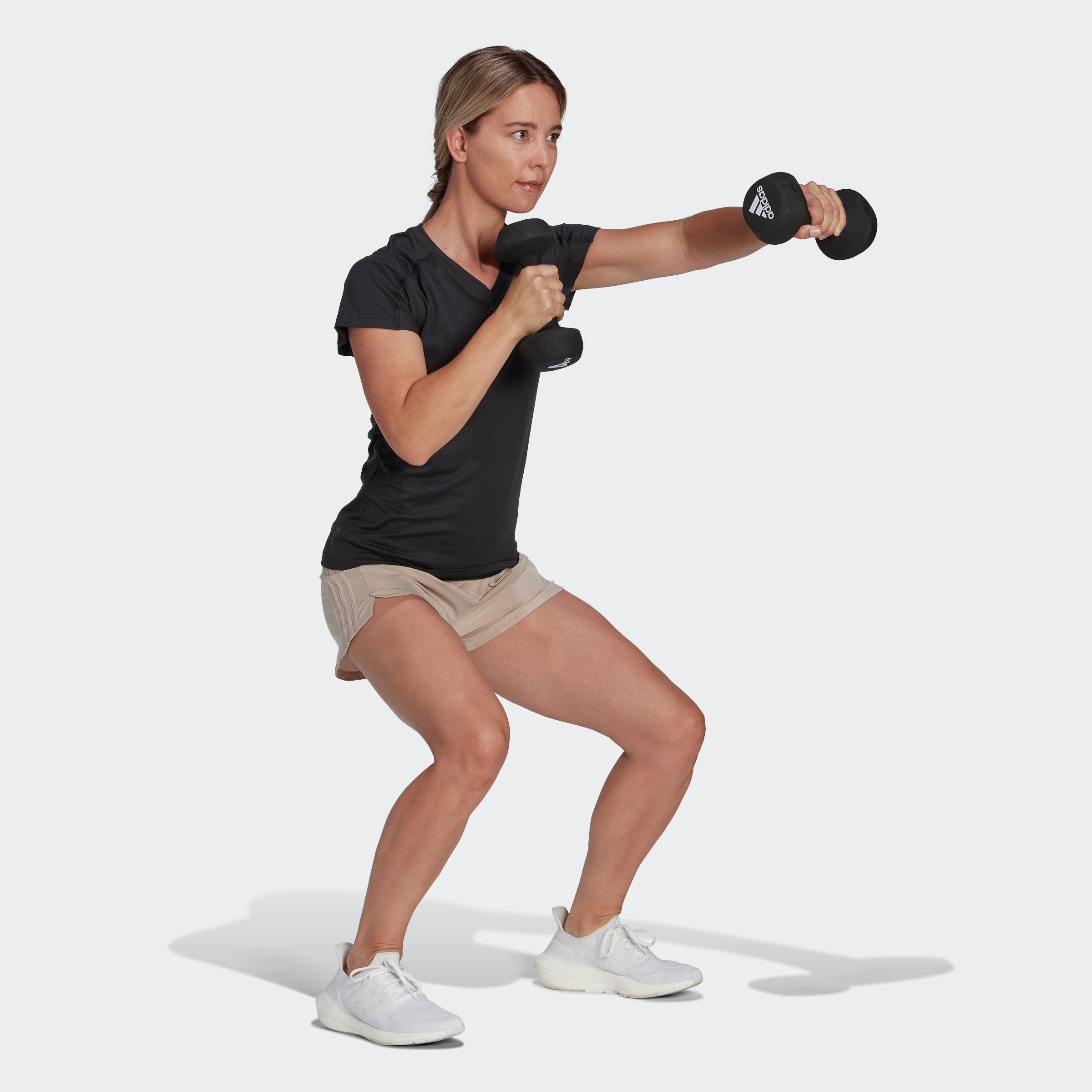 adidas Performance T-shirt TR-ES MIN T Trainingsshirt, vochtabsorberend met V-hals