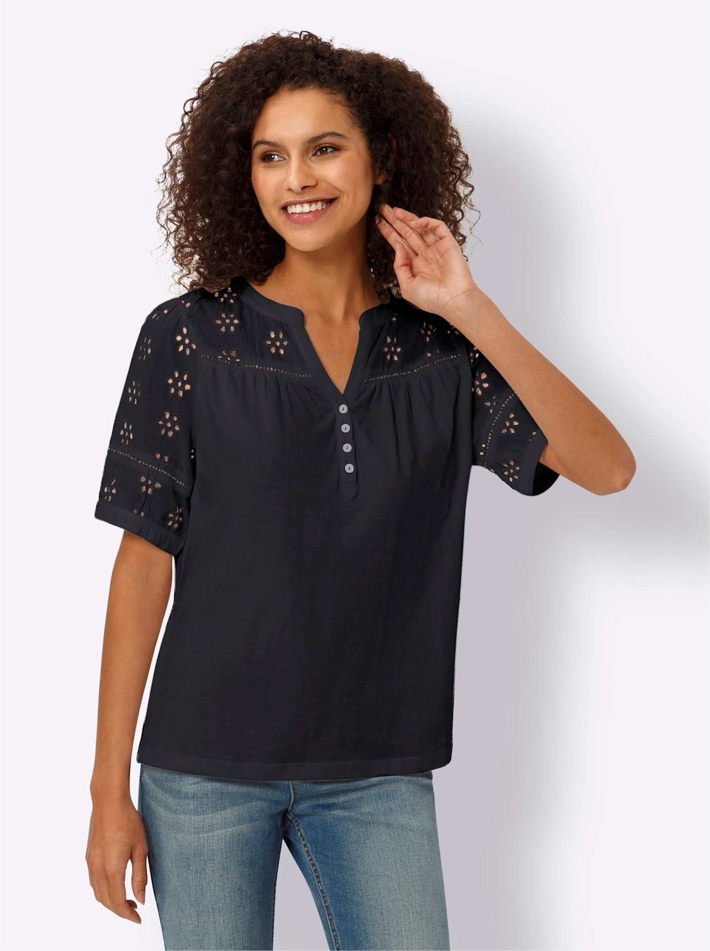 heine Kanten shirt Blouseshirt (1-delig)