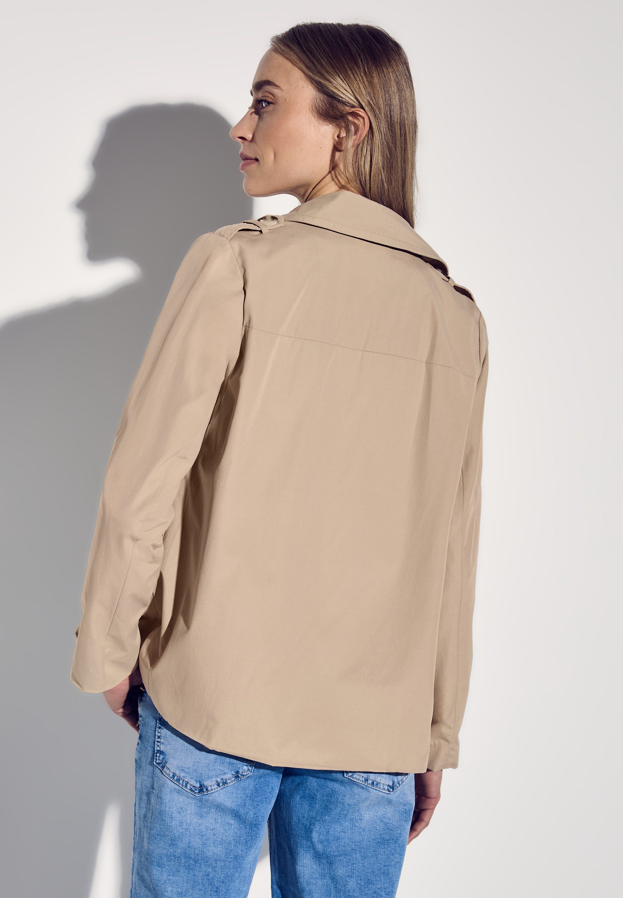 STREET ONE Trenchcoat dubbelrijig en met reverskraag