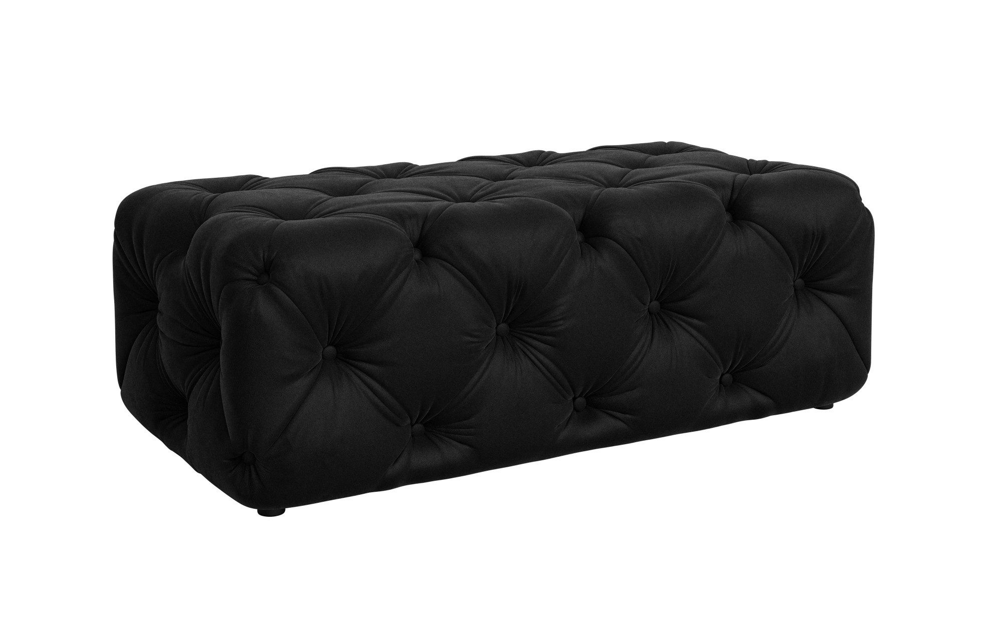 Places of Style Hocker FOLLINA Beklede poef met klassieke Chesterfield-knopafwerking