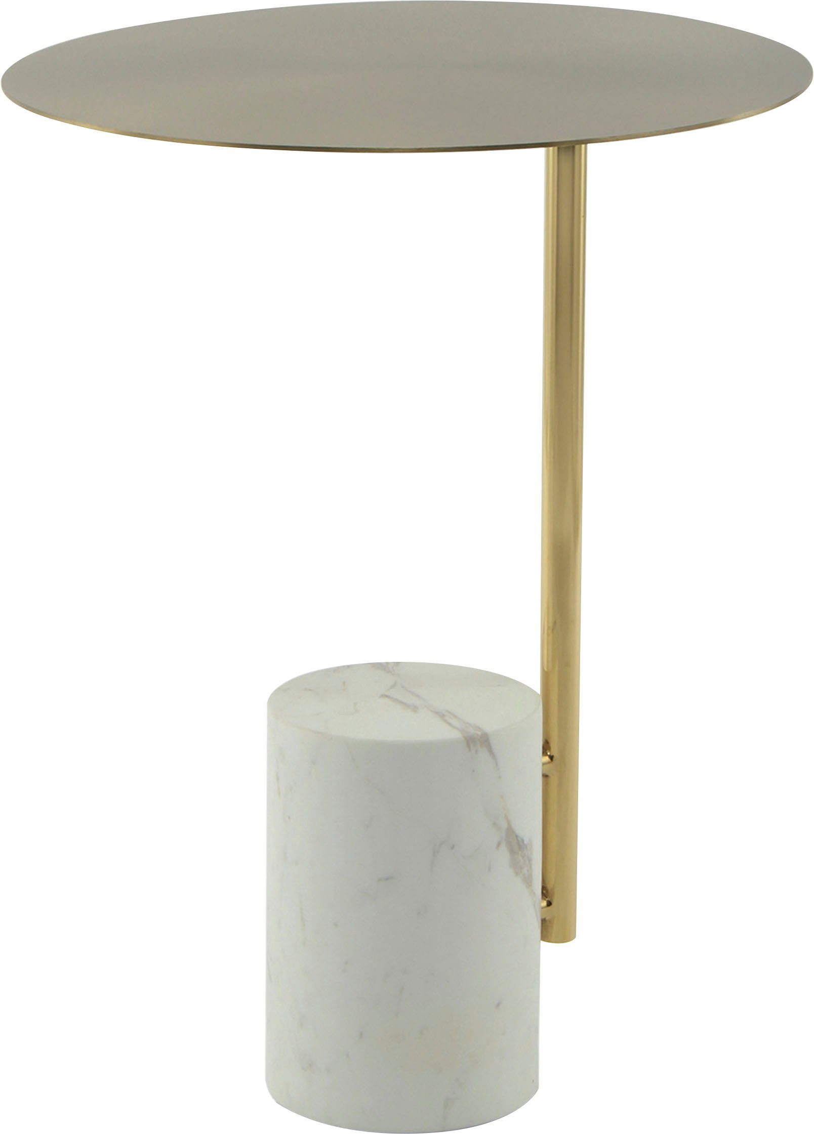 Kayoom Bijzettafel Rocio, opvallend design, stabiele marmeren sokkel opvallend frame, stabiele marmeren voet, gemarmerde glazen plaat (1 stuk)