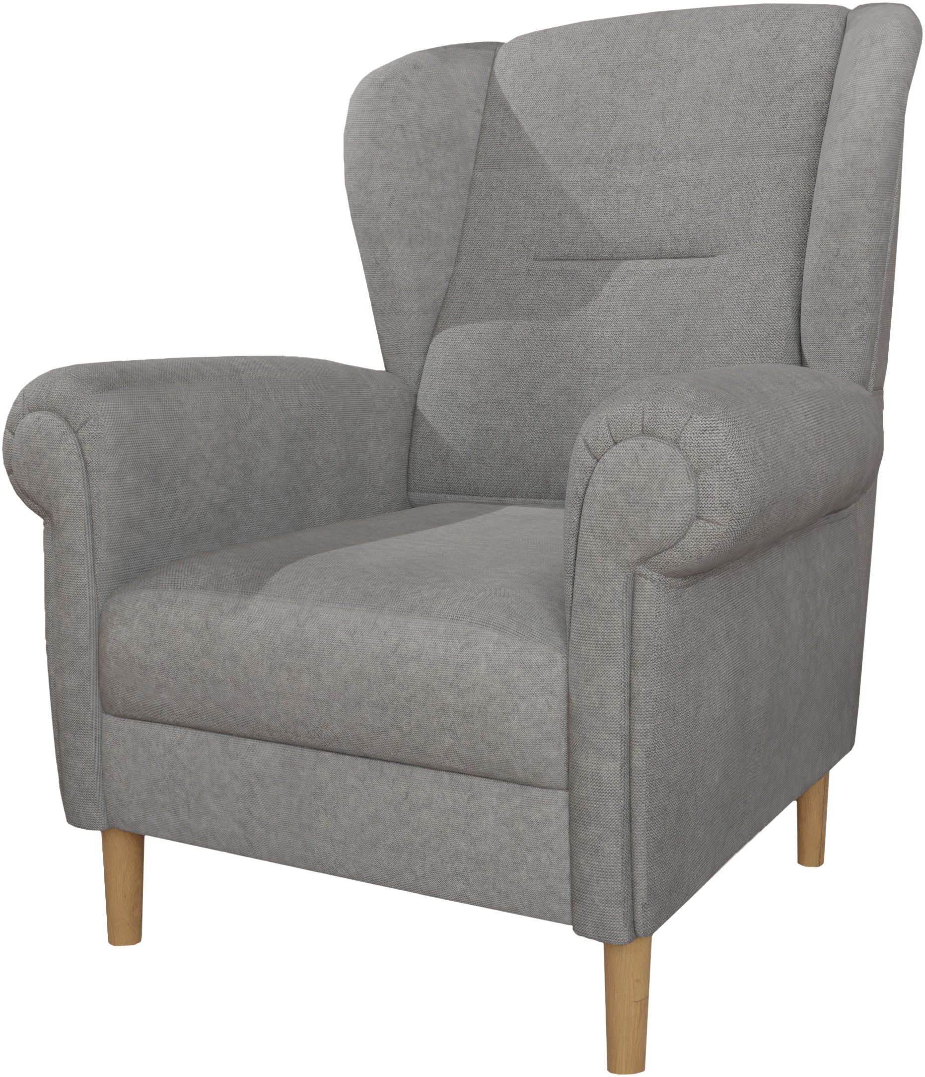 Home affaire Oorfauteuil OSTIANO BxDxH: 80x82x98 cm, fauteuil Uniek stuk, dikke gebogen armleuningen, effen en geruit