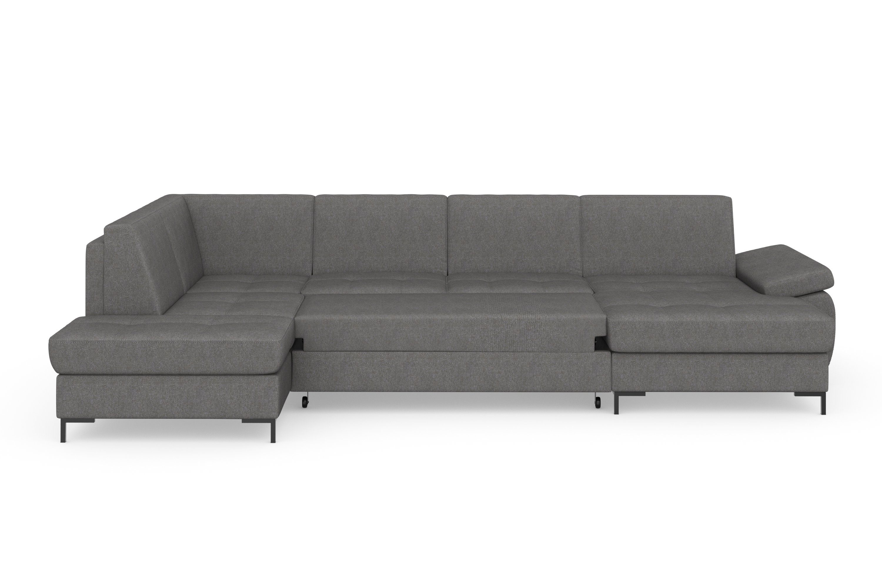 DOMO collection Zithoek Capelo, comfortabel, duidelijke lijnen kenmerken dit ontwerp, U-Vorm met verstelbare armleuningen, naar keuze met slaapfunctie, binnenvering