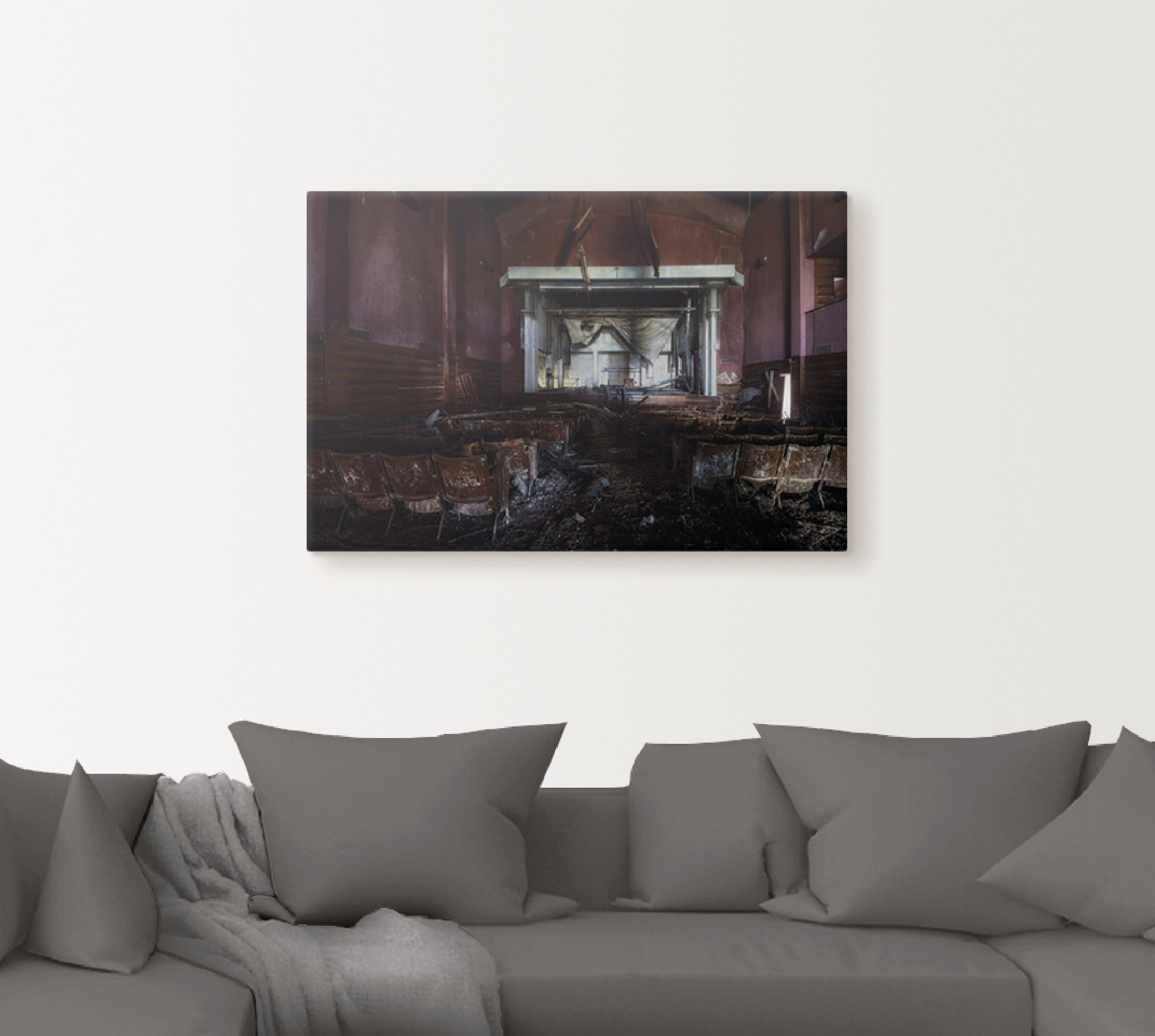 Artland Artprint Lost Place - bioscoop - verlaten plaatsen als artprint van aluminium, artprint voor buiten, artprint op linnen, poster in verschillende maten. maten